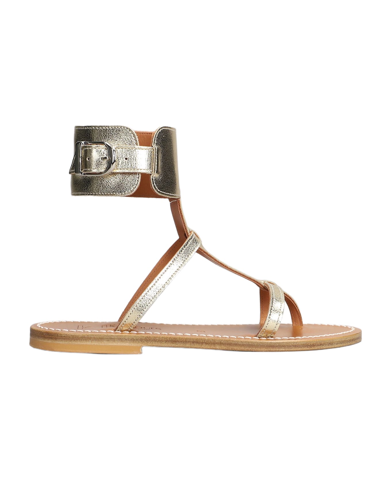 K.Jacques Caravelle F Flats In Gold Leather - gold