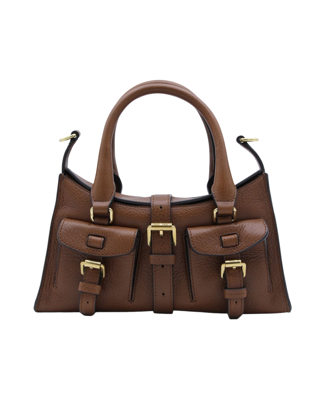 Mulberry Brown Leather Mini Roxanne Heritage Top Handle Bag - Oak