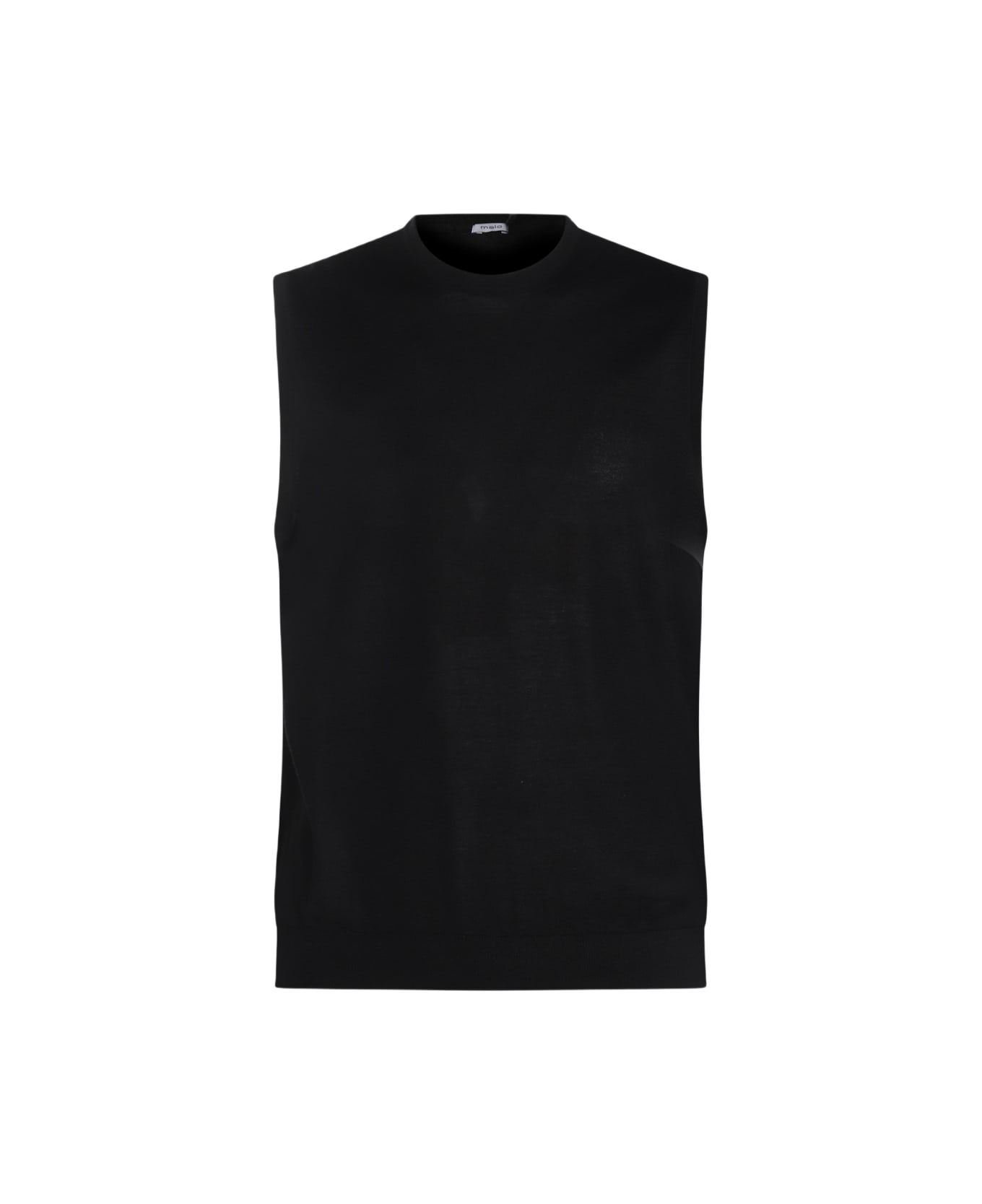 Malo Black Cotton Knitwear - Black