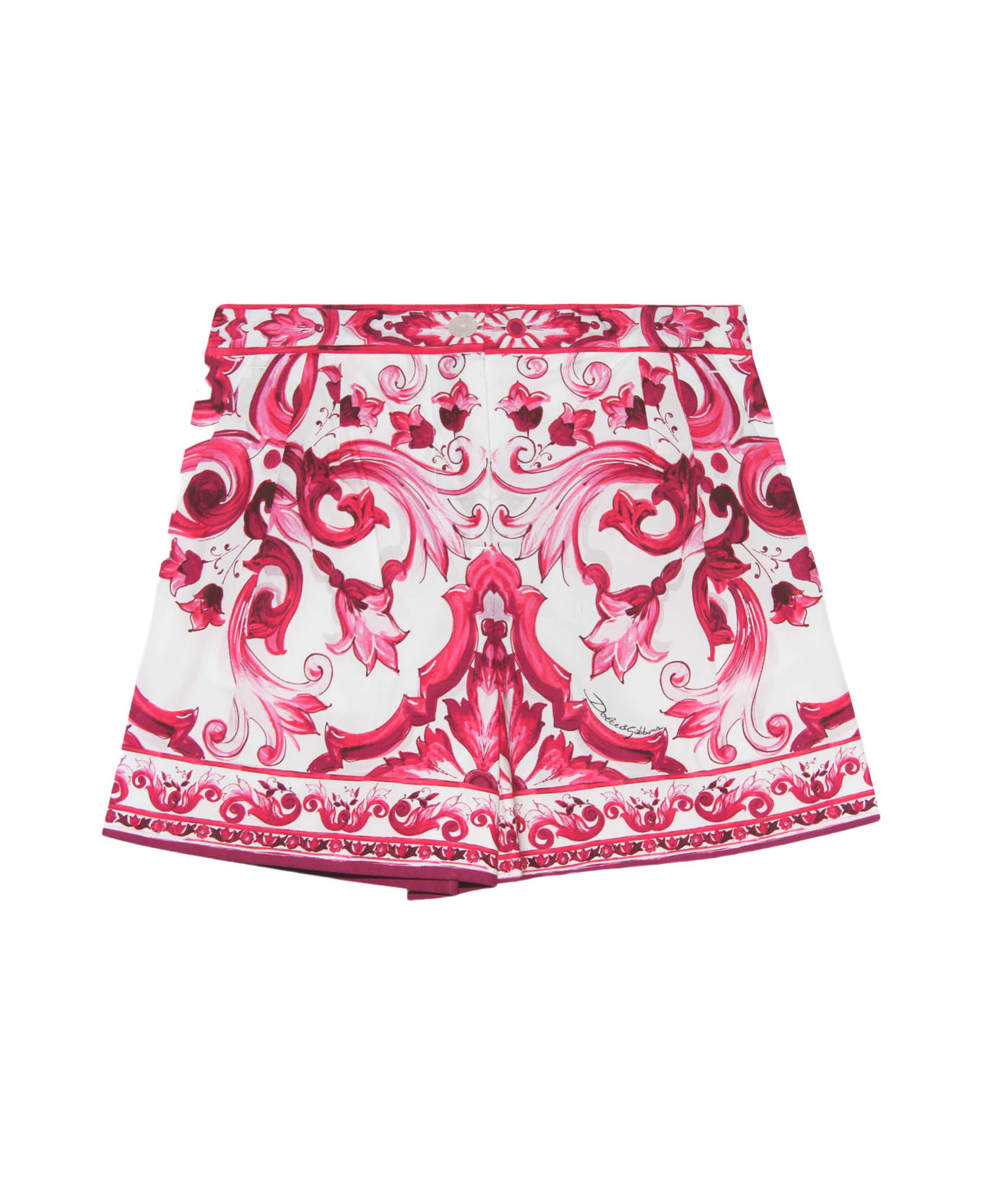 Dolce & Gabbana Maioliche Fuchsia Cotton Shorts - MAIOLICHE FUXIA ボトムス