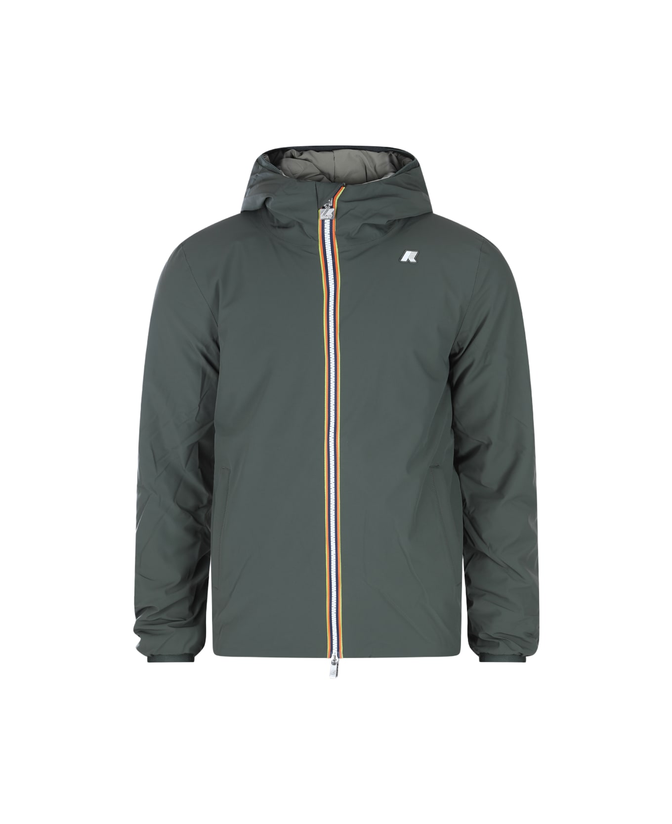 K-Way Green Jack St Warm Double Casual Jacket - GREEN BLACKISH-GREEN OAK