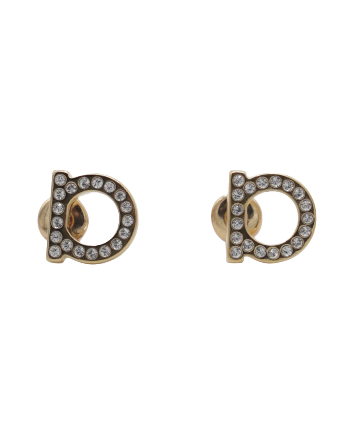 Ferragamo Gold Brass Earrings - Golden
