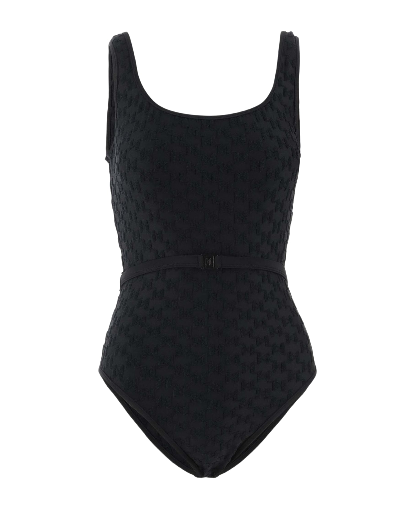 Karl Lagerfeld One-piece Swimsuit With Logo - Black