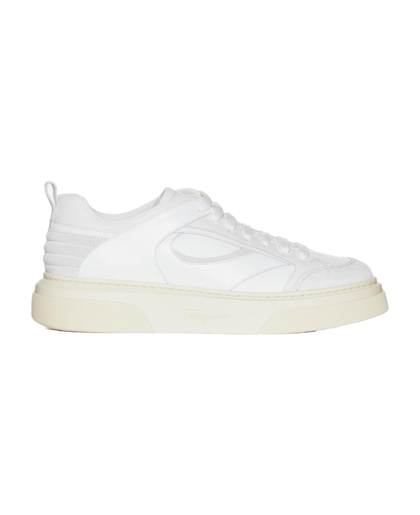 Ferragamo Cassina Leather Sneakers - White