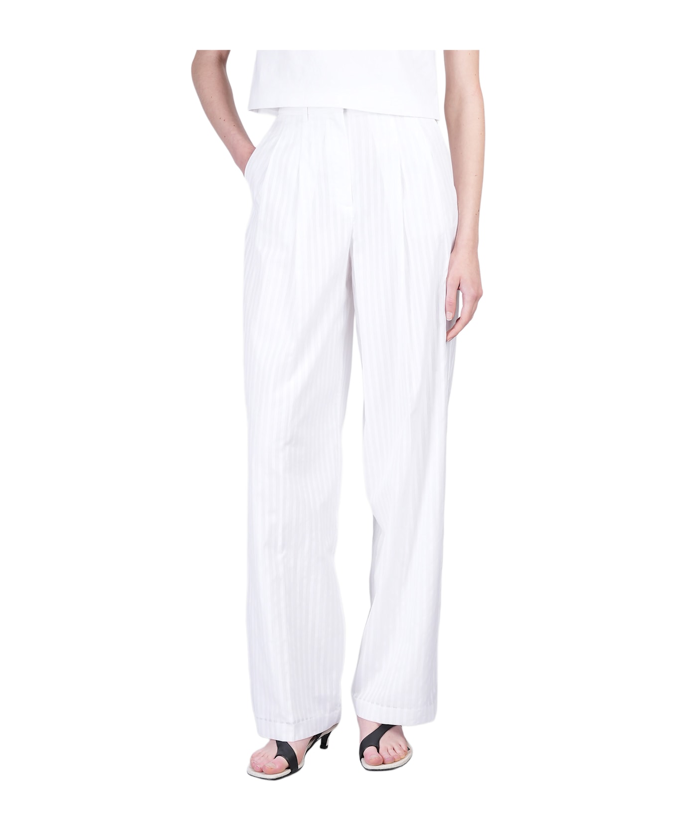 Theory Pants In White Cotton - white