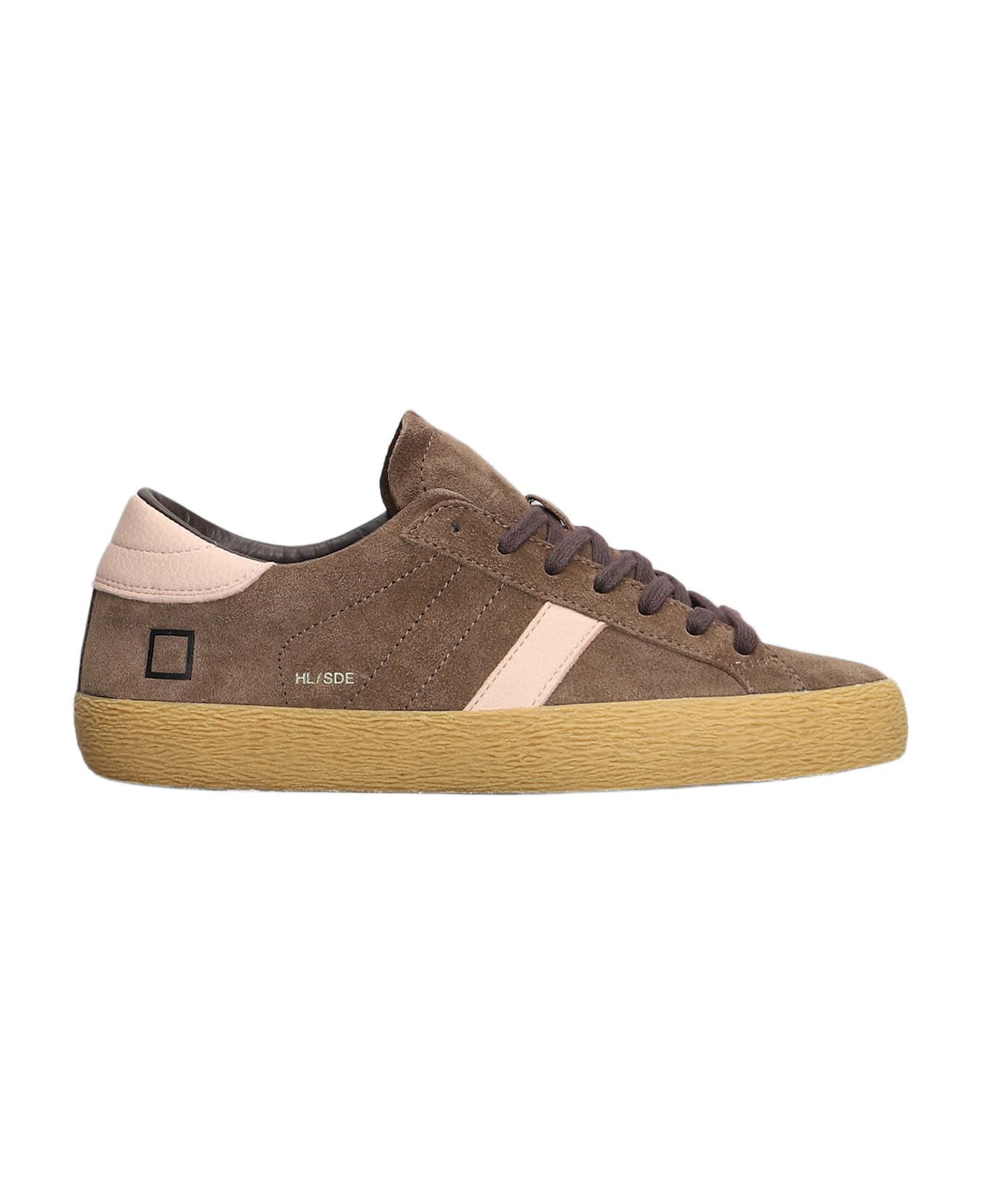 D.A.T.E. Hill Low Suede Sneakers In Taupe Suede And Leather - Ta Taupe