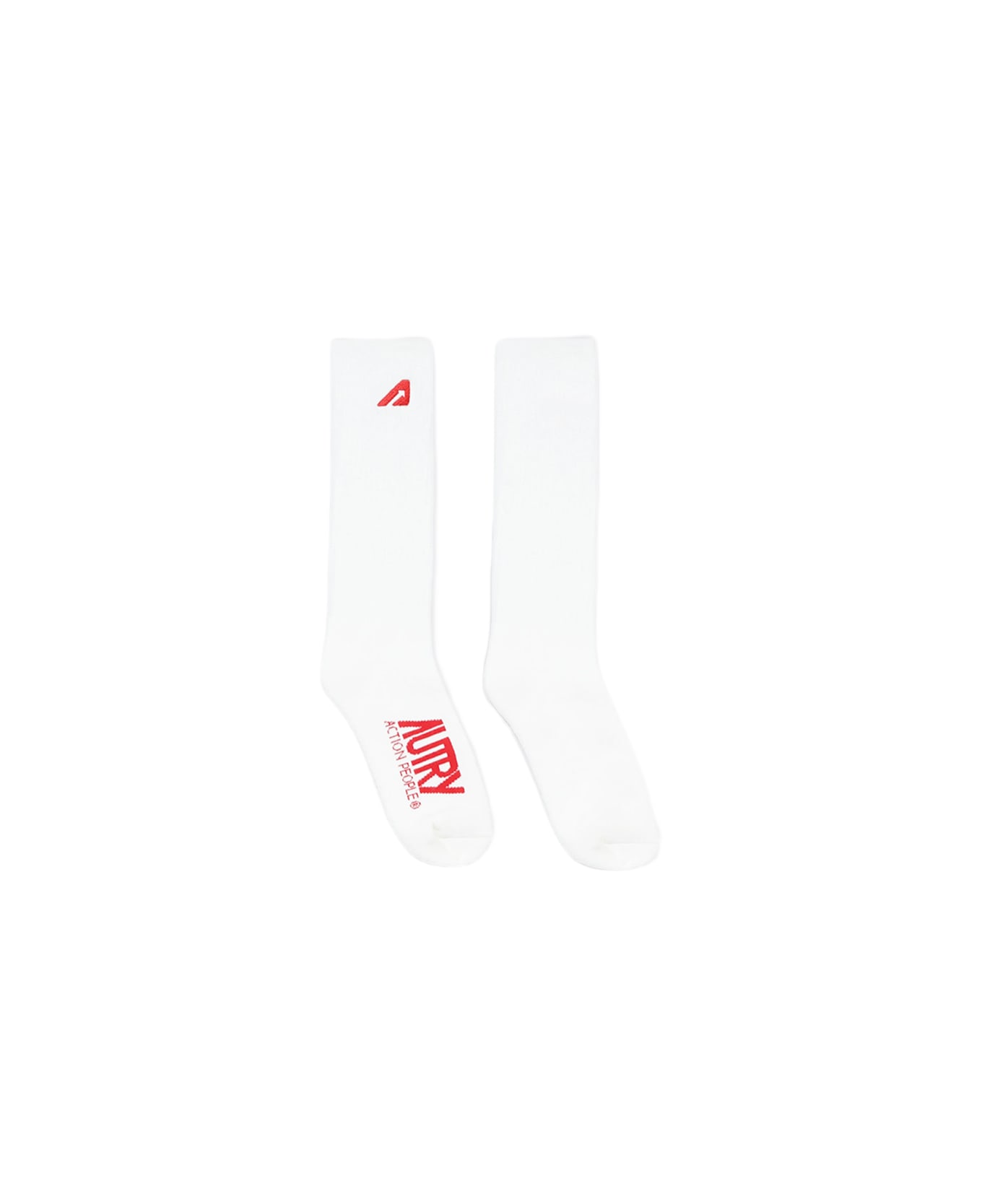 Autry Logoed Socks - Bianco/rosso