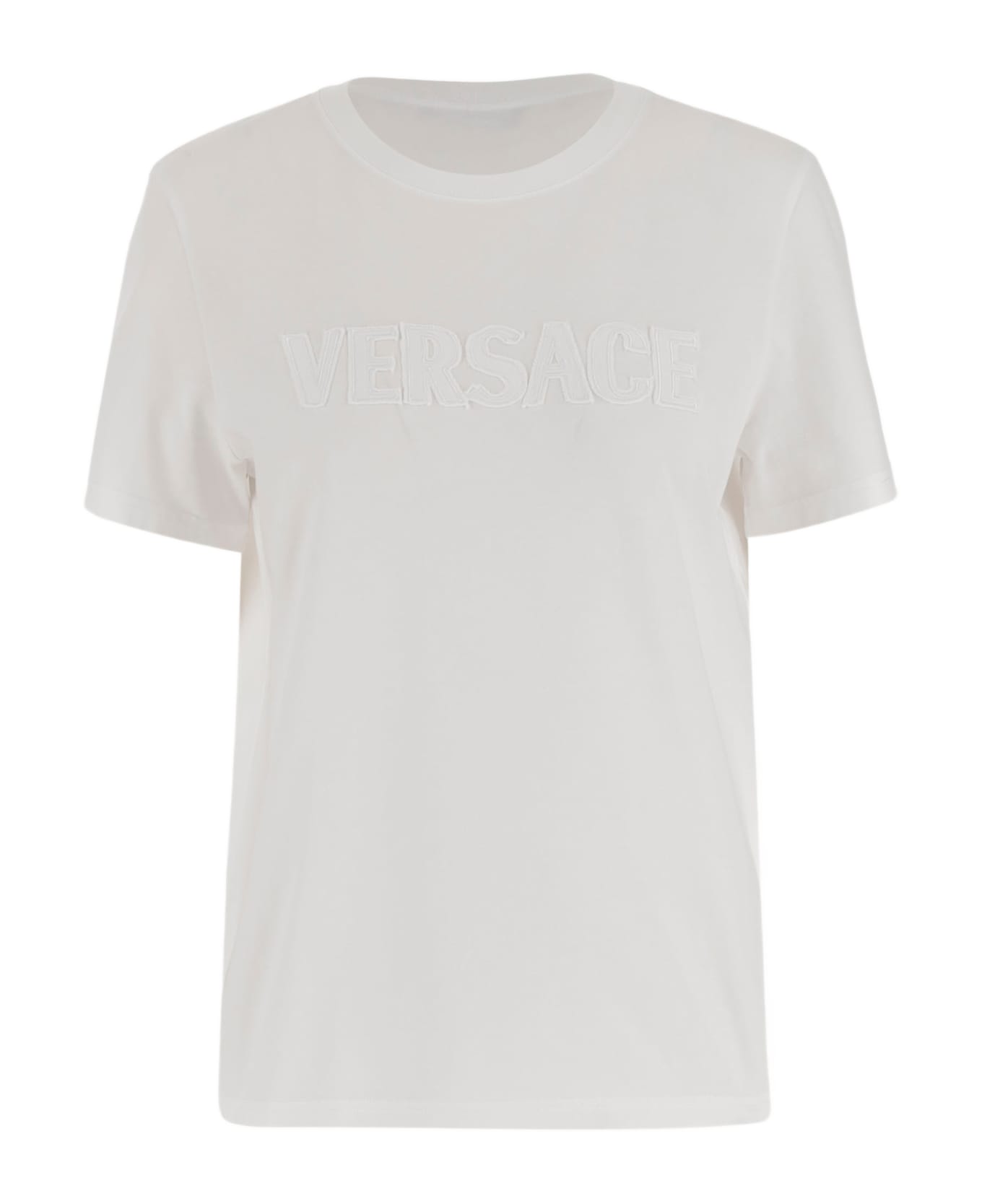 Versace Cotton T-shirt With Logo - White