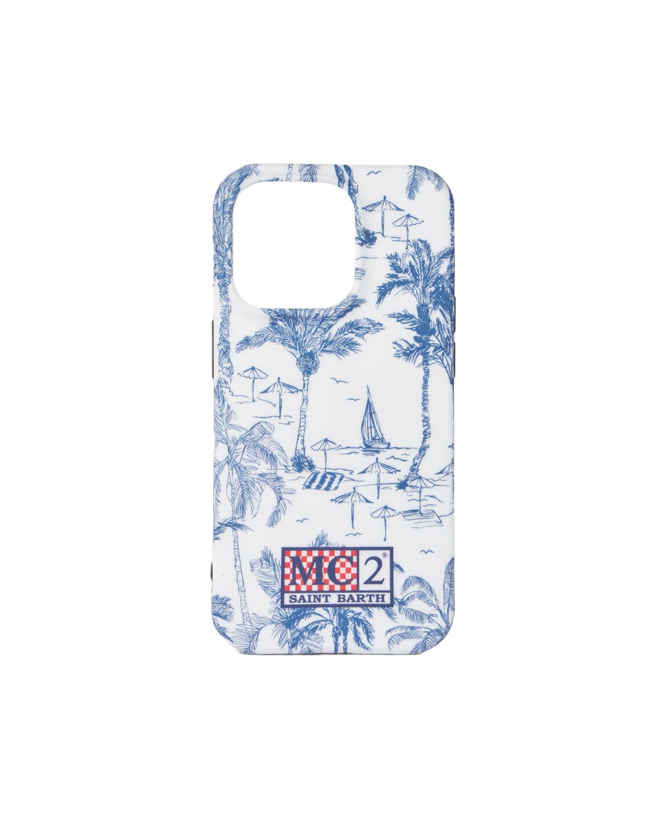 MC2 Saint Barth Cover For Iphone 14 Pro With Toile De Jouy Print - WHITE デジタルアクセサリー
