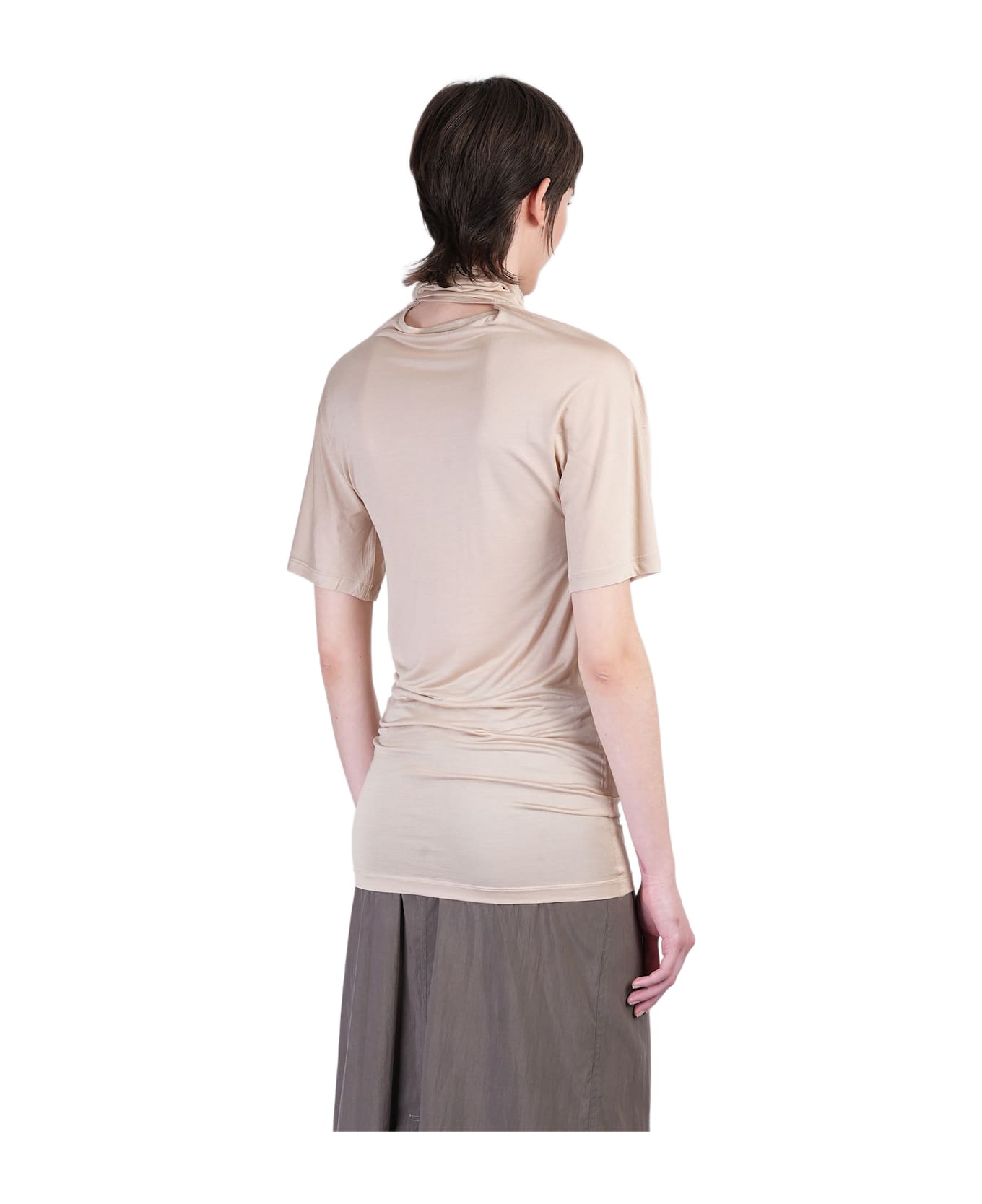 【送料&関税込】Lemaire T-shirt In Beige Silk Lemaire Beige Silk T-Shirt - ShopStyle