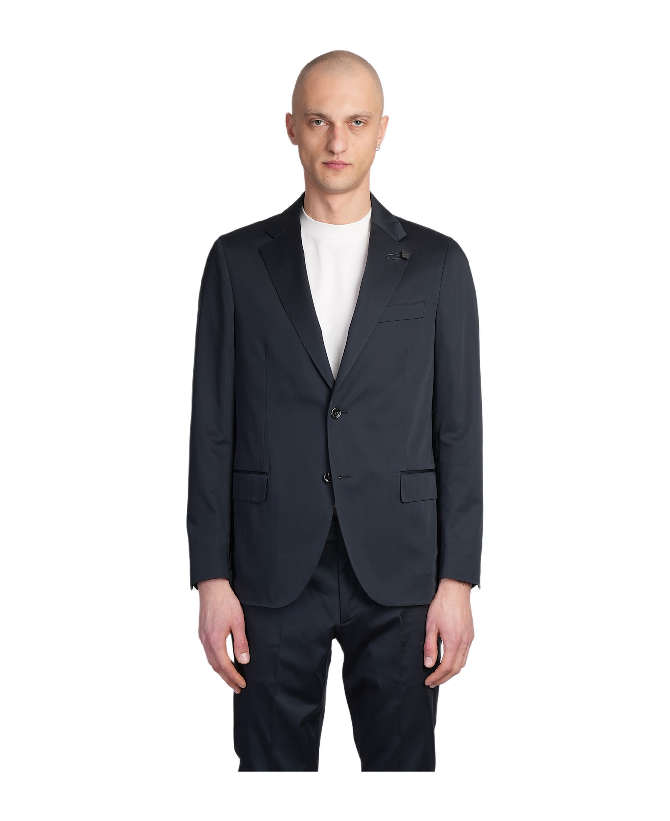Lardini Suit In Blue Cotton - blue