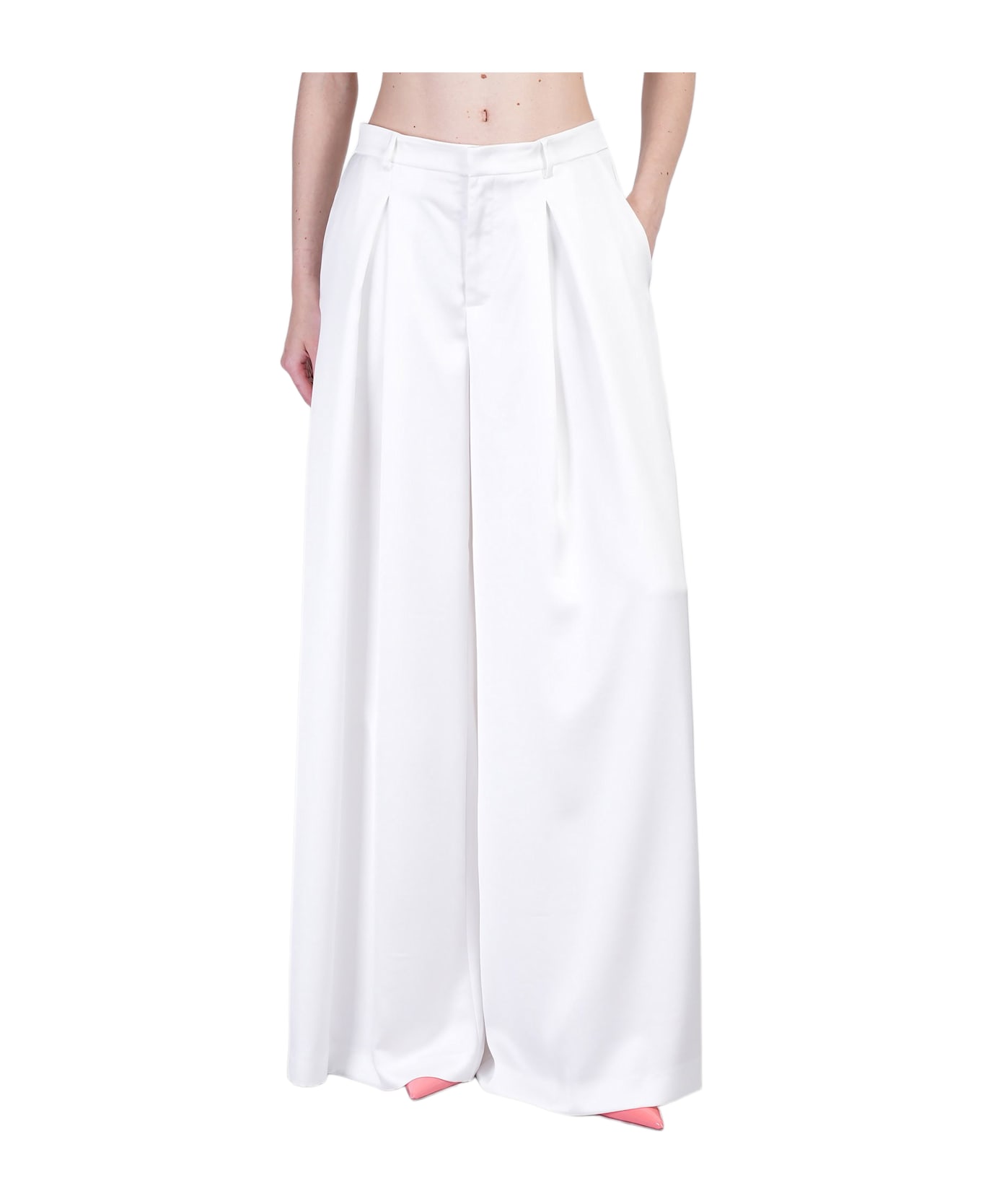 The Andamane Tara Pants In White Polyester - white