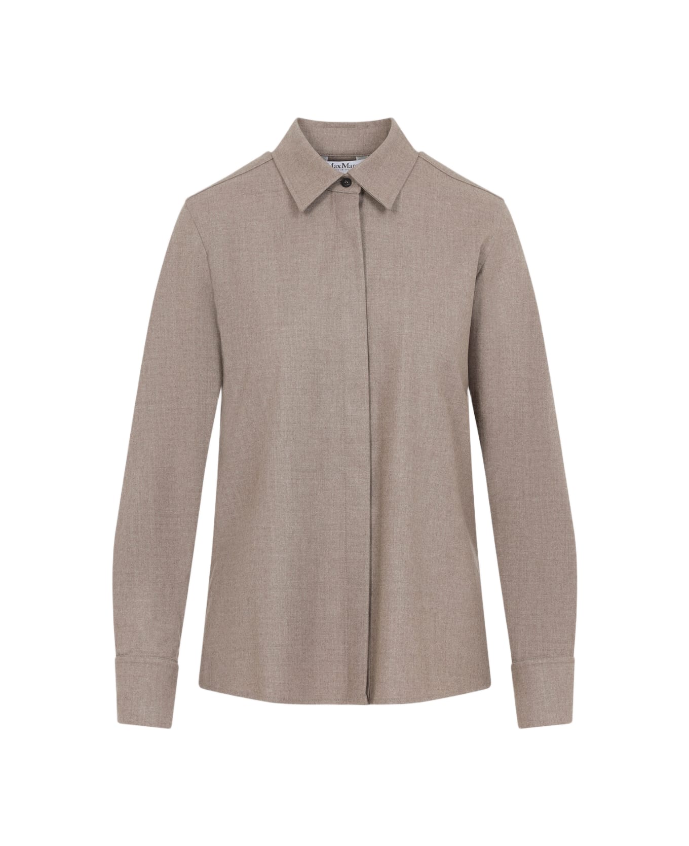 Max Mara Tebaide Foule Of Wool Shirt - Cacha Scuro