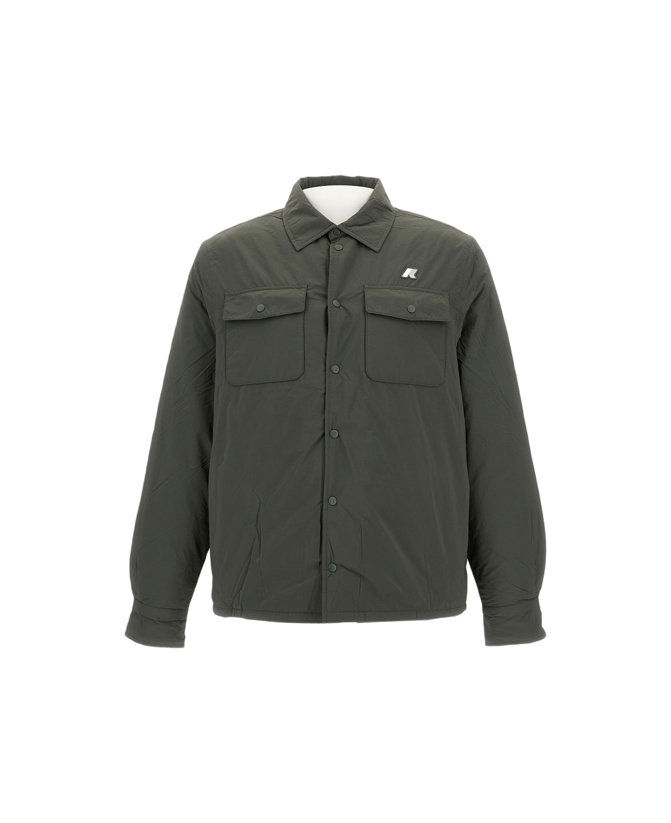 K-Way Umbert Plain Warm Jacket - GREEN BLACKISH