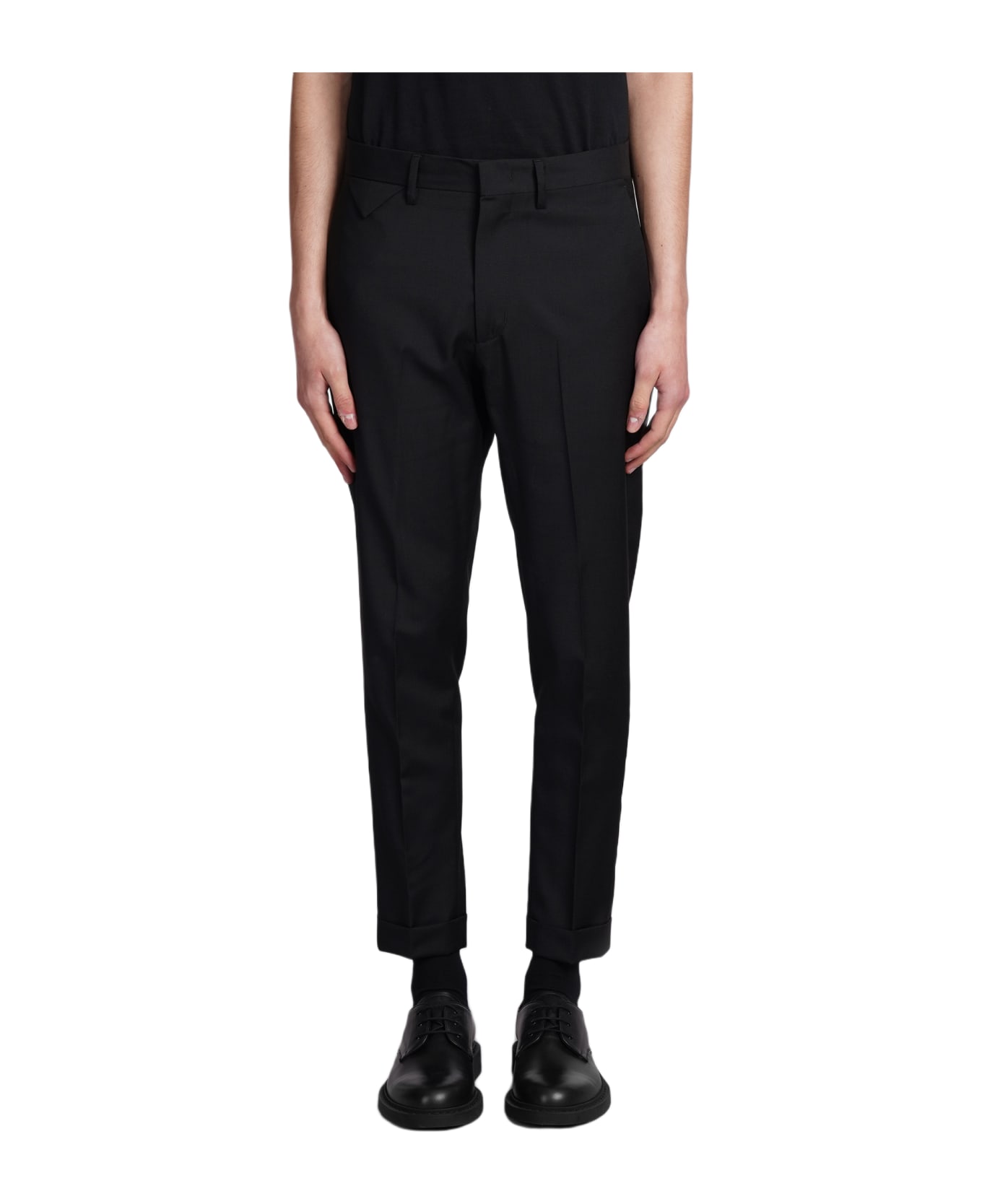 Low Brand Cooper T1.7 Tropical Pants In Black Wool - black
