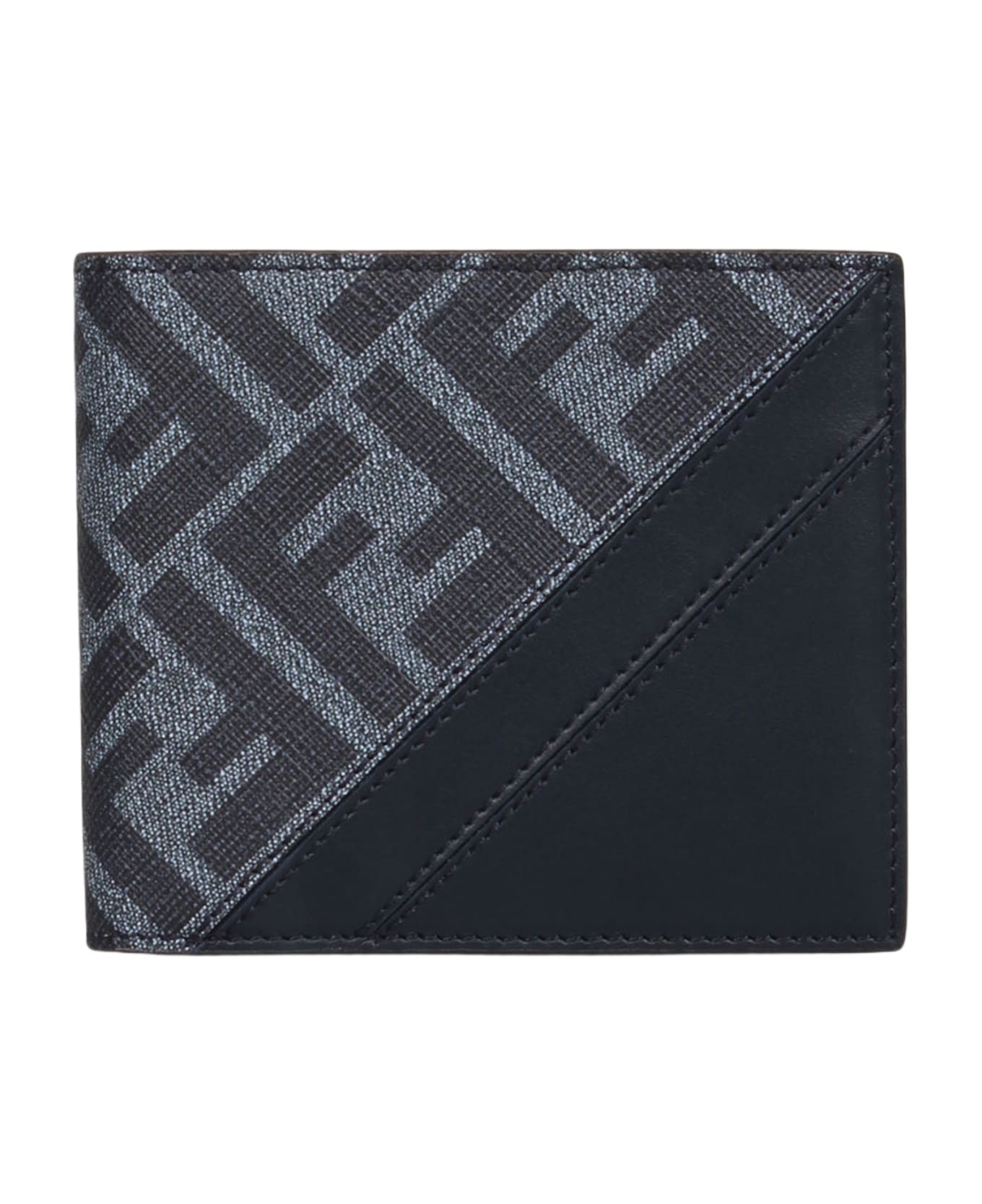 Fendi Diagonal Bi-fold Wallet - Blue