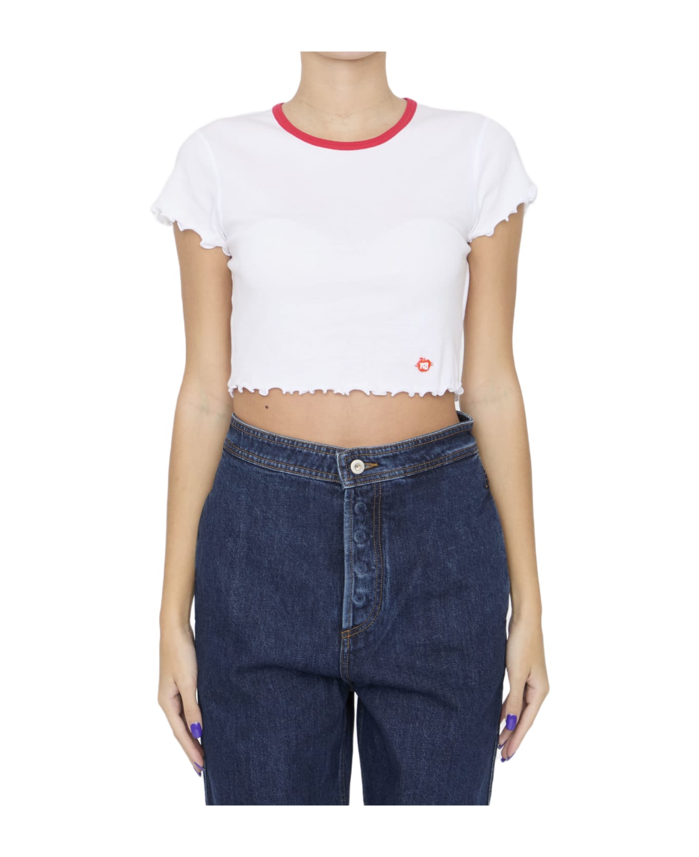 Alexander Wang Baby Tee In Jersey - WHITE