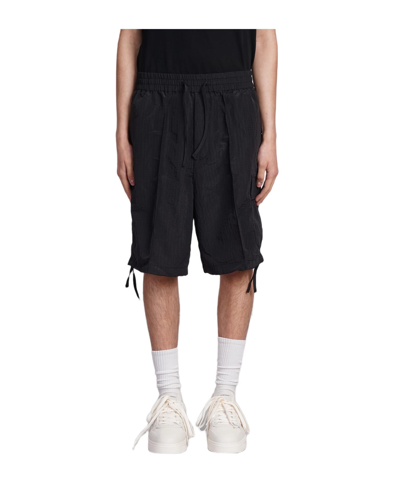 Emporio Armani Shorts In Black Polyamide - black