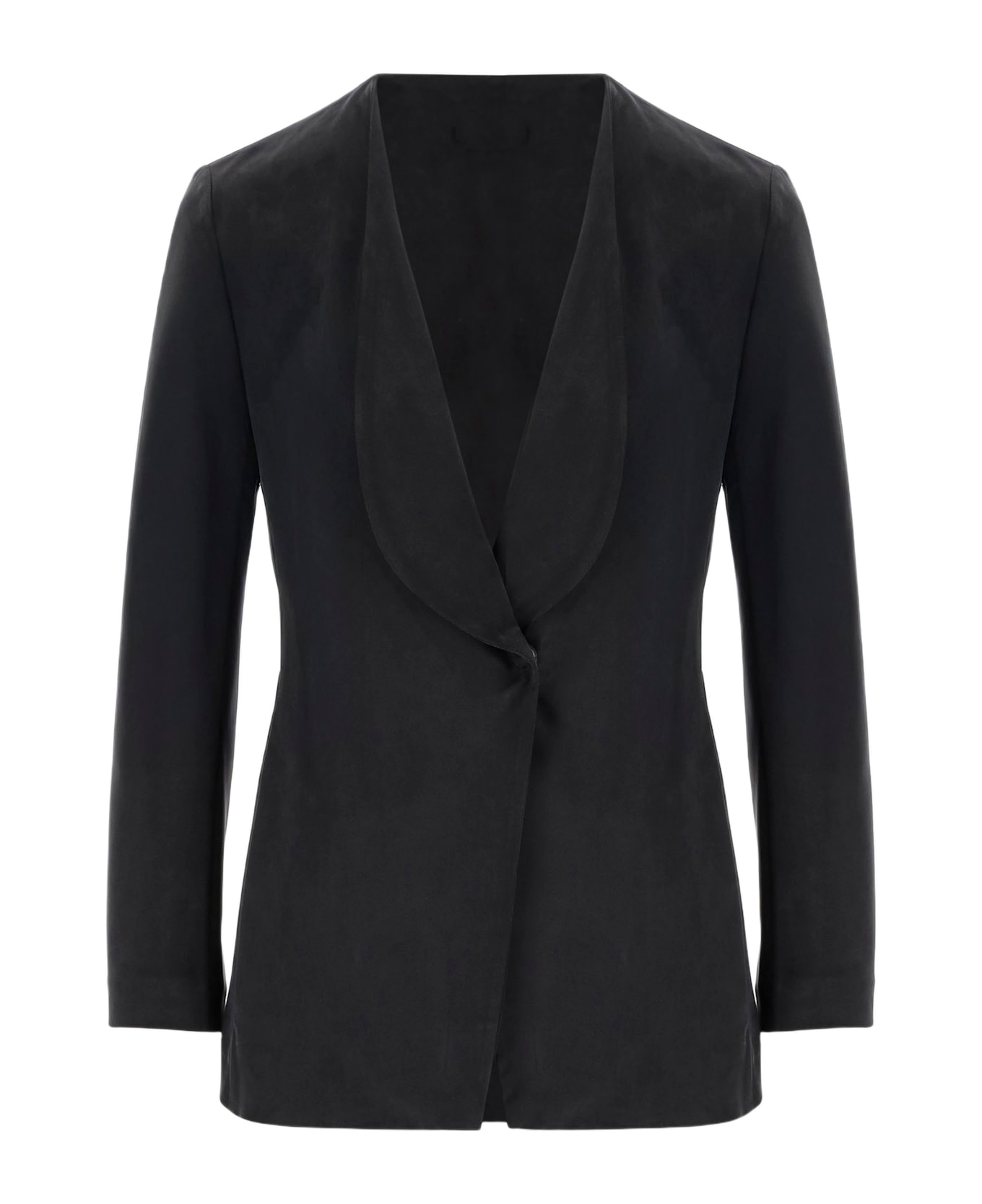 Giorgio Armani Cupro Interlock Jacket - Grey