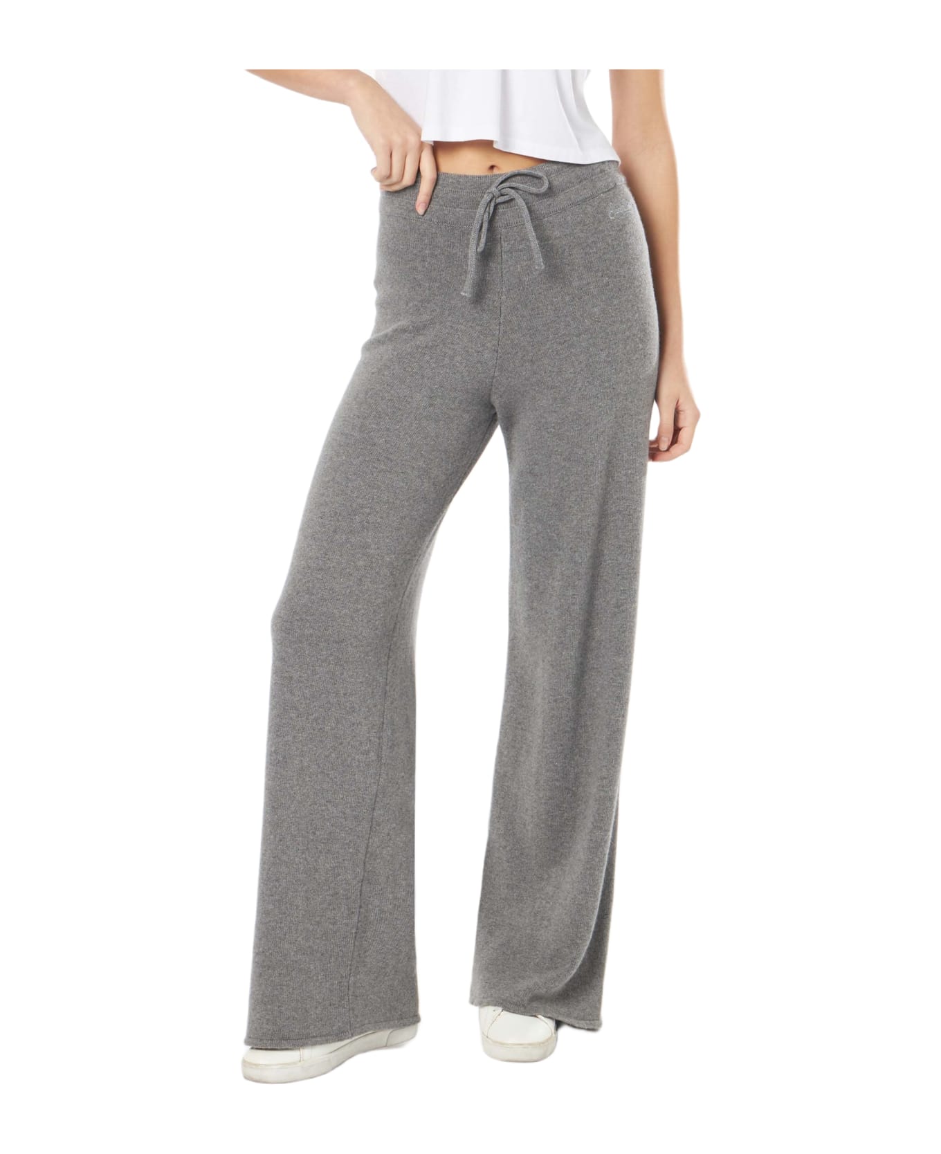 MC2 Saint Barth Knitted Grey Palazzo Pants - GREY