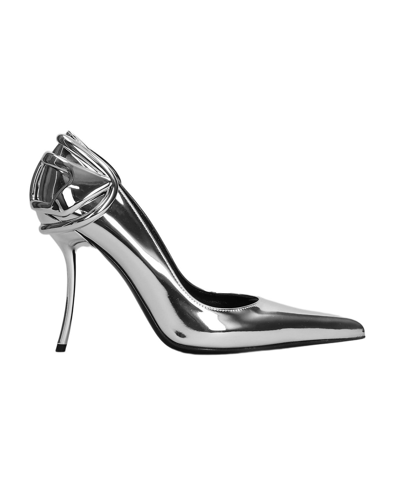 Diesel D Ten&half P Pumps In Silver Patent Leather - silver