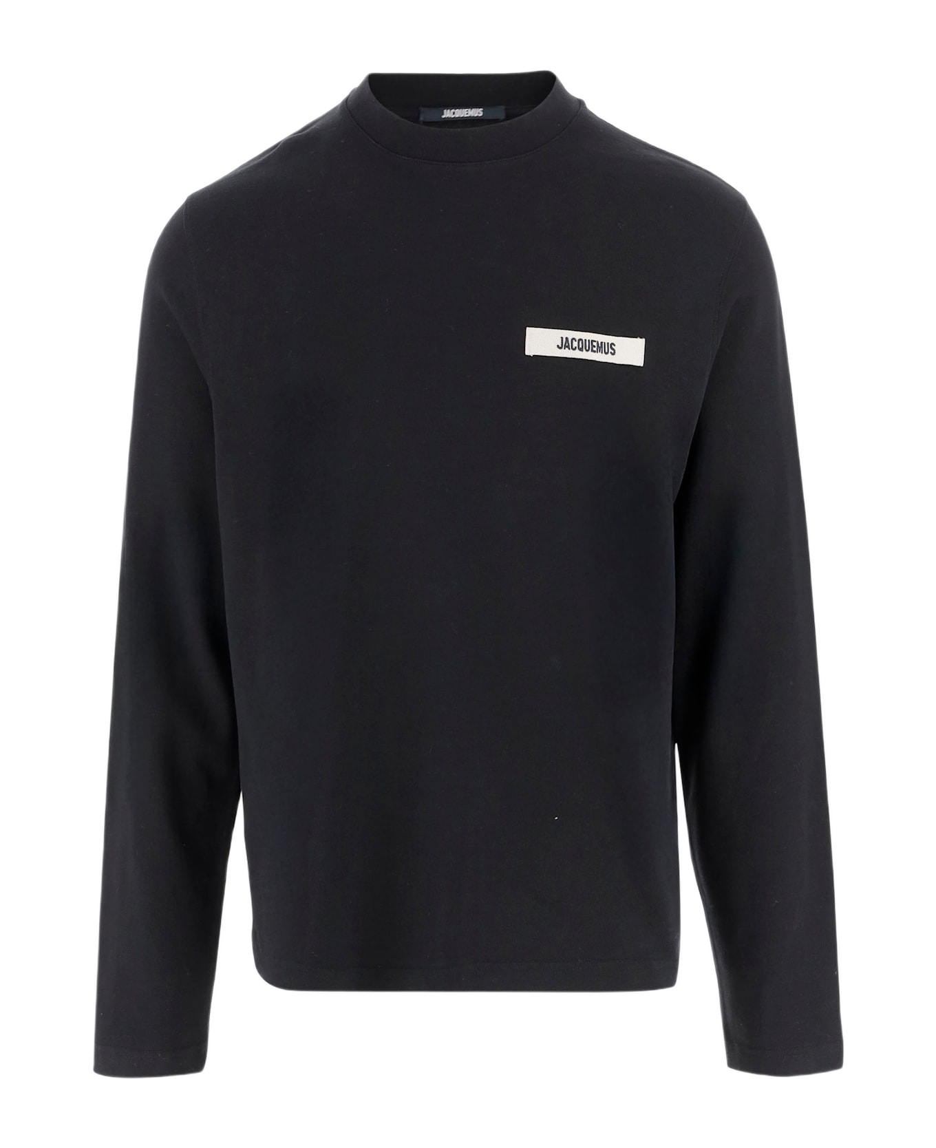 Jacquemus Long Sleeve T-shirt With Logo - Black