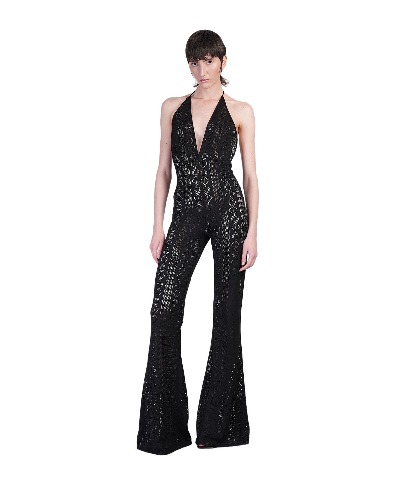 The Andamane New Madonna Jumpsuit In Black Cotton - black
