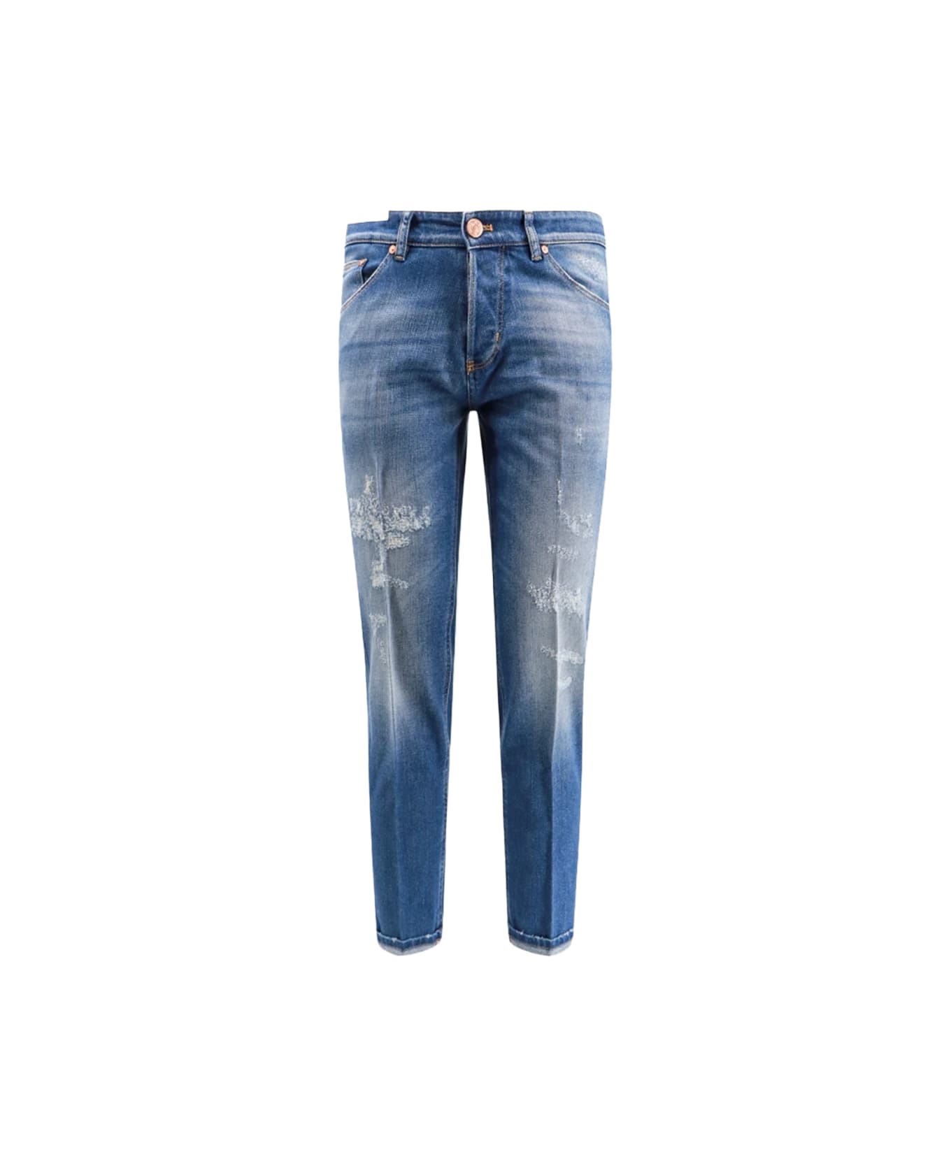 PT01 Blue Cotton Jeans - Blue