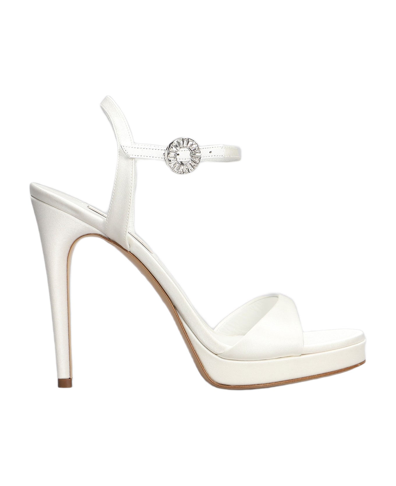 Casadei Michelle Sandals In White Satin - white