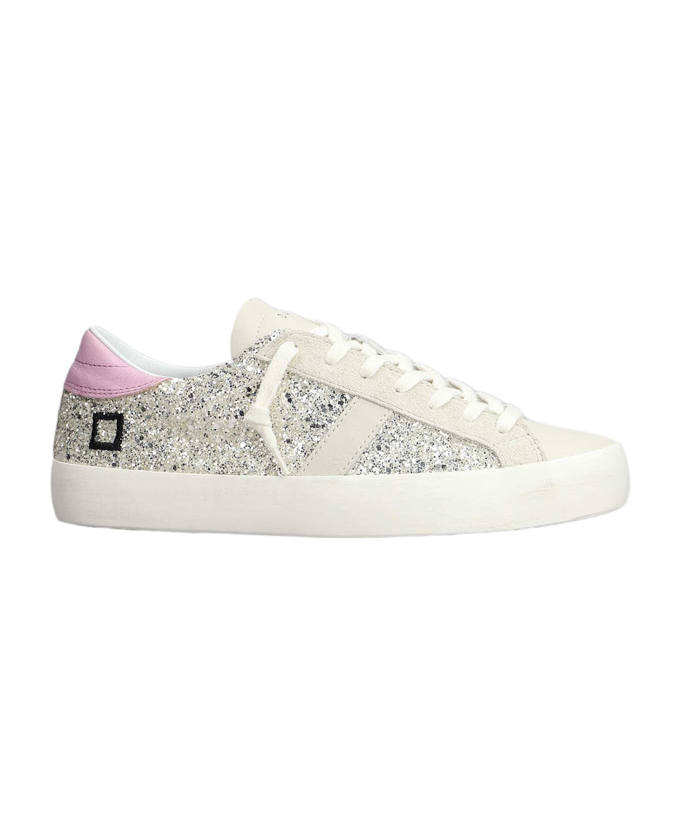 Hill Low Sneakers In Platinum Glitter D.A.T.E. スニーカー