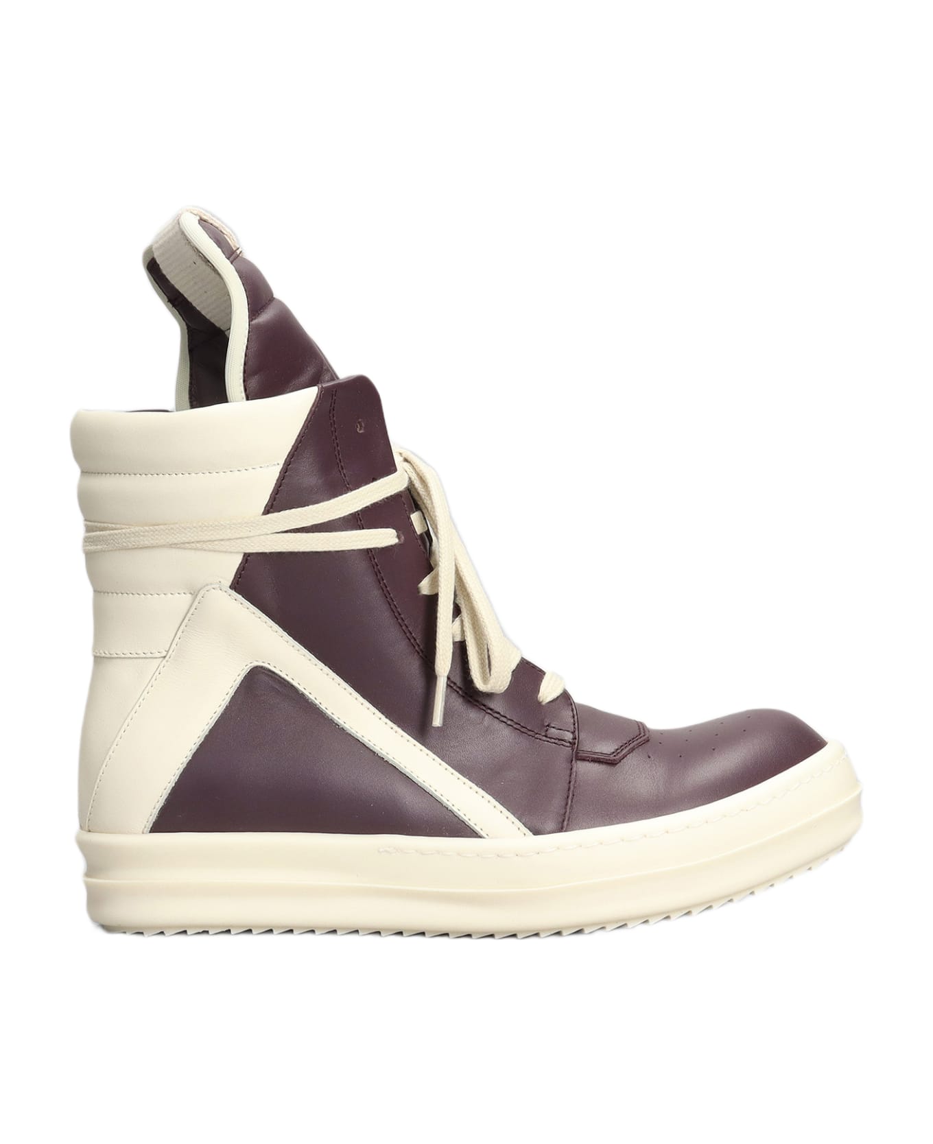 Rick Owens Geobasket Sneakers In Viola Leather - Viola