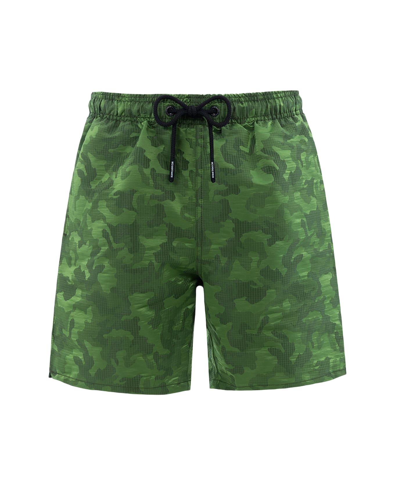MC2 Saint Barth Man Ripstop Fabric Swim Shorts Harbour The Riviera With Camo Jacquard - GREEN