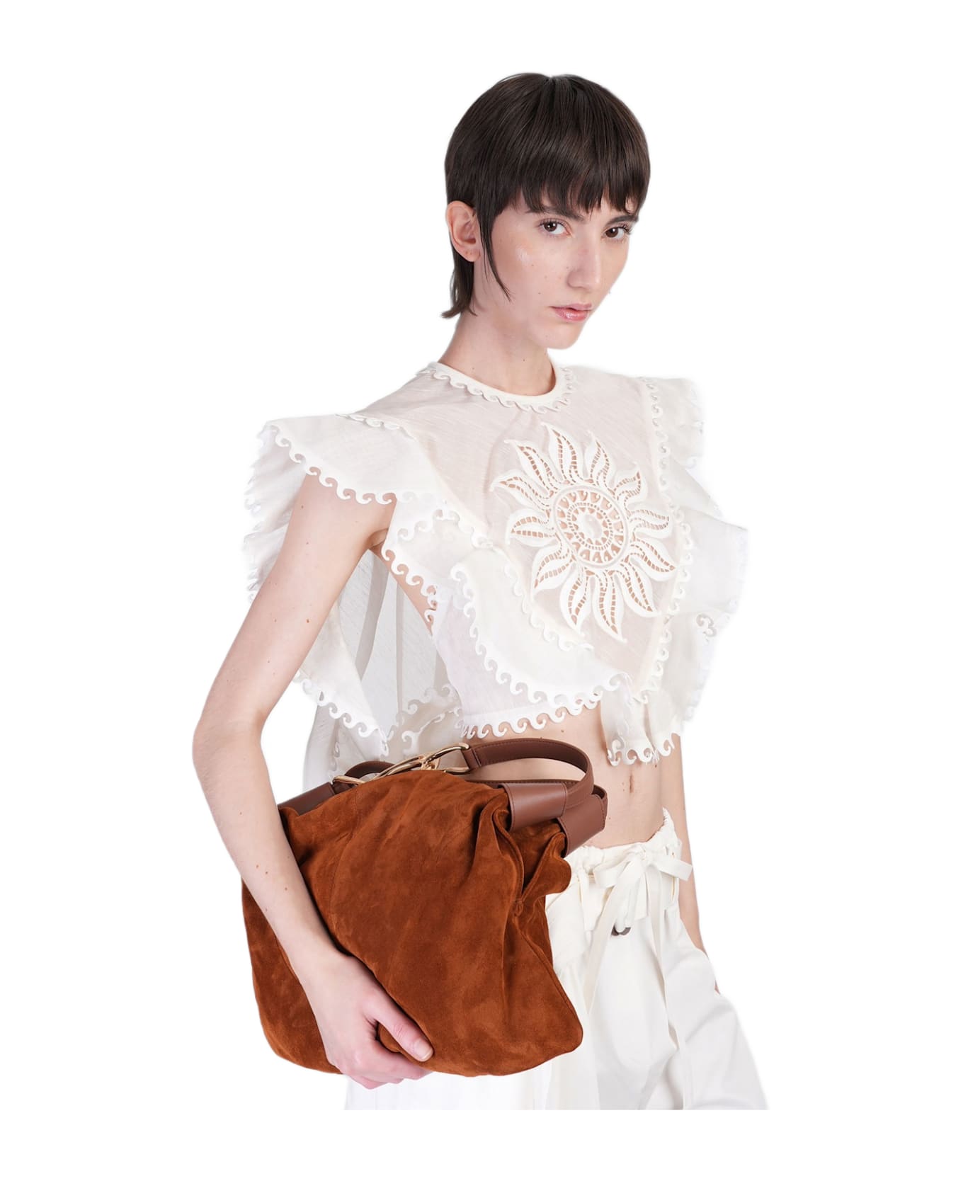 Zimmermann Topwear In White Linen - white