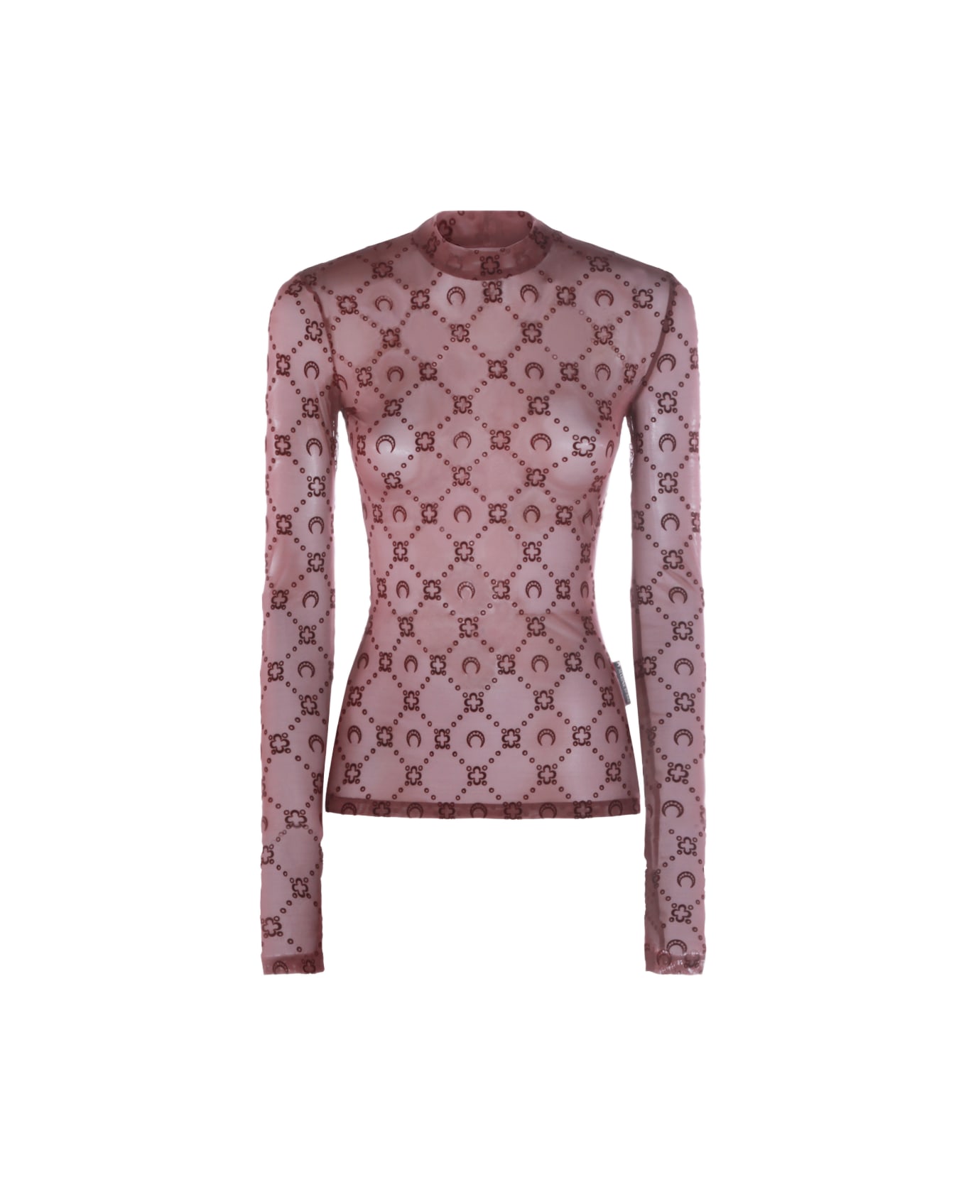 Marine Serre Burgundy Cotton Top - Nero