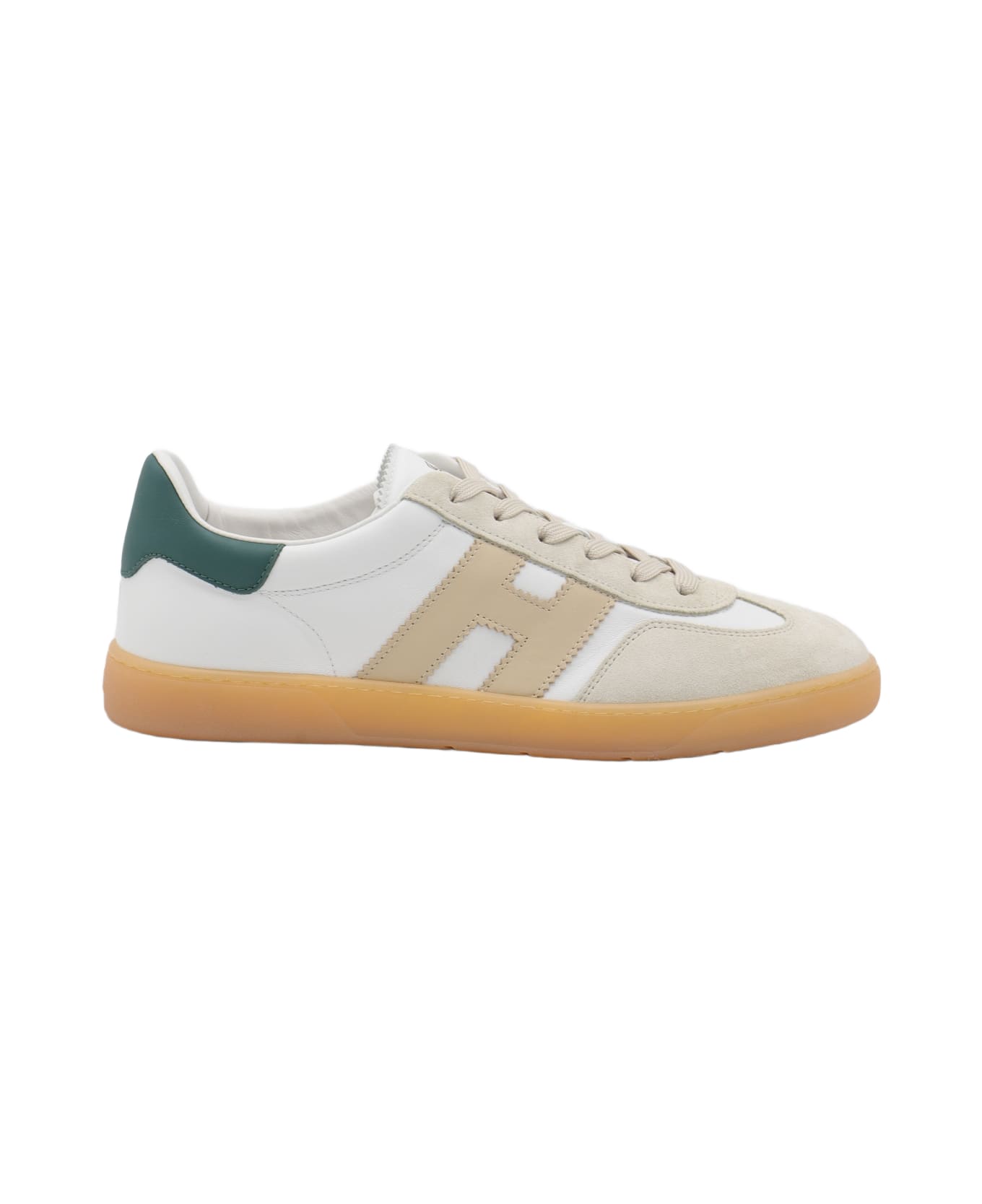 Hogan Green And White Sneakers - WHITE-BEIGE-GREEN