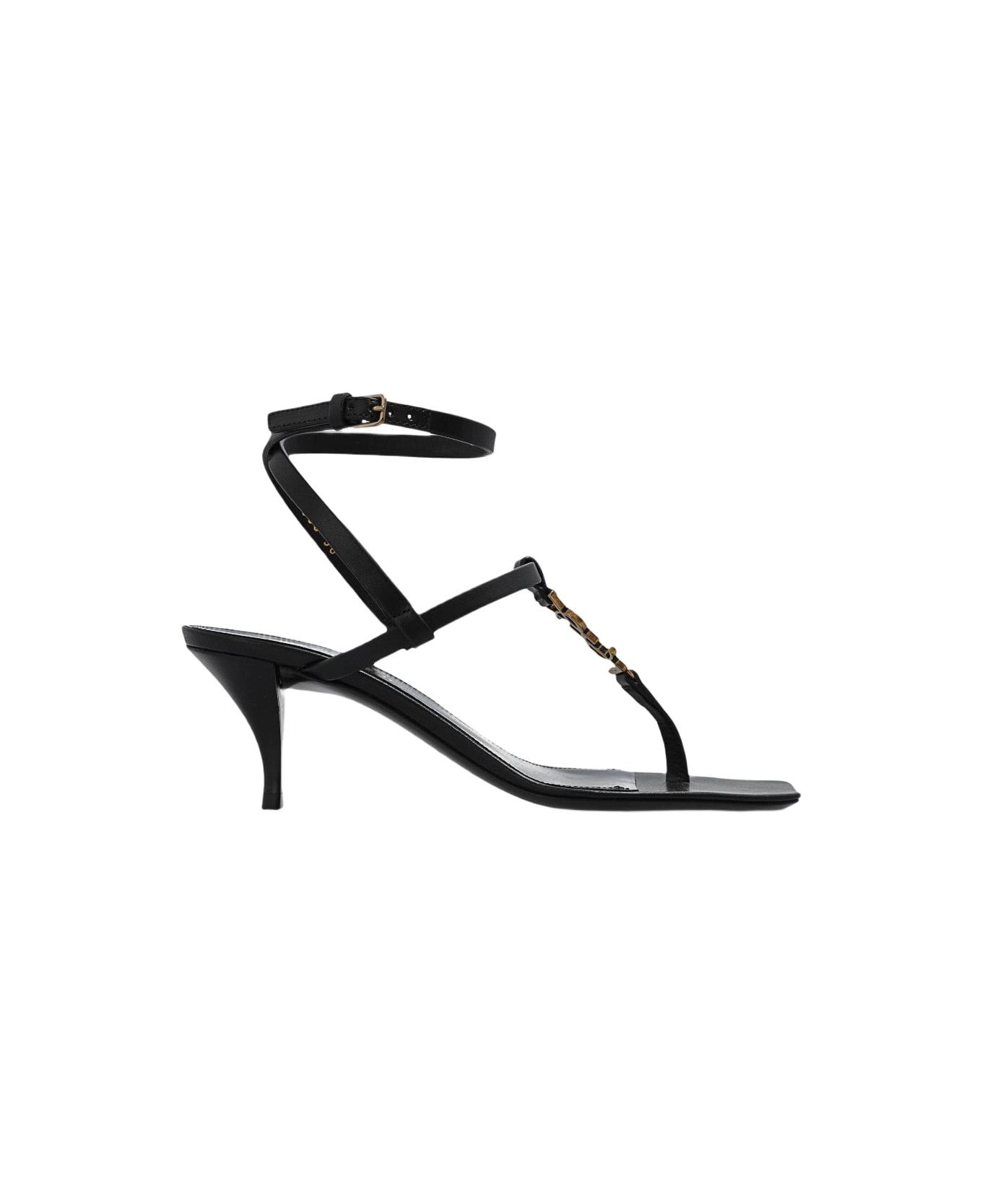 Saint Laurent 'cassandra' Heeled Sandals - Black