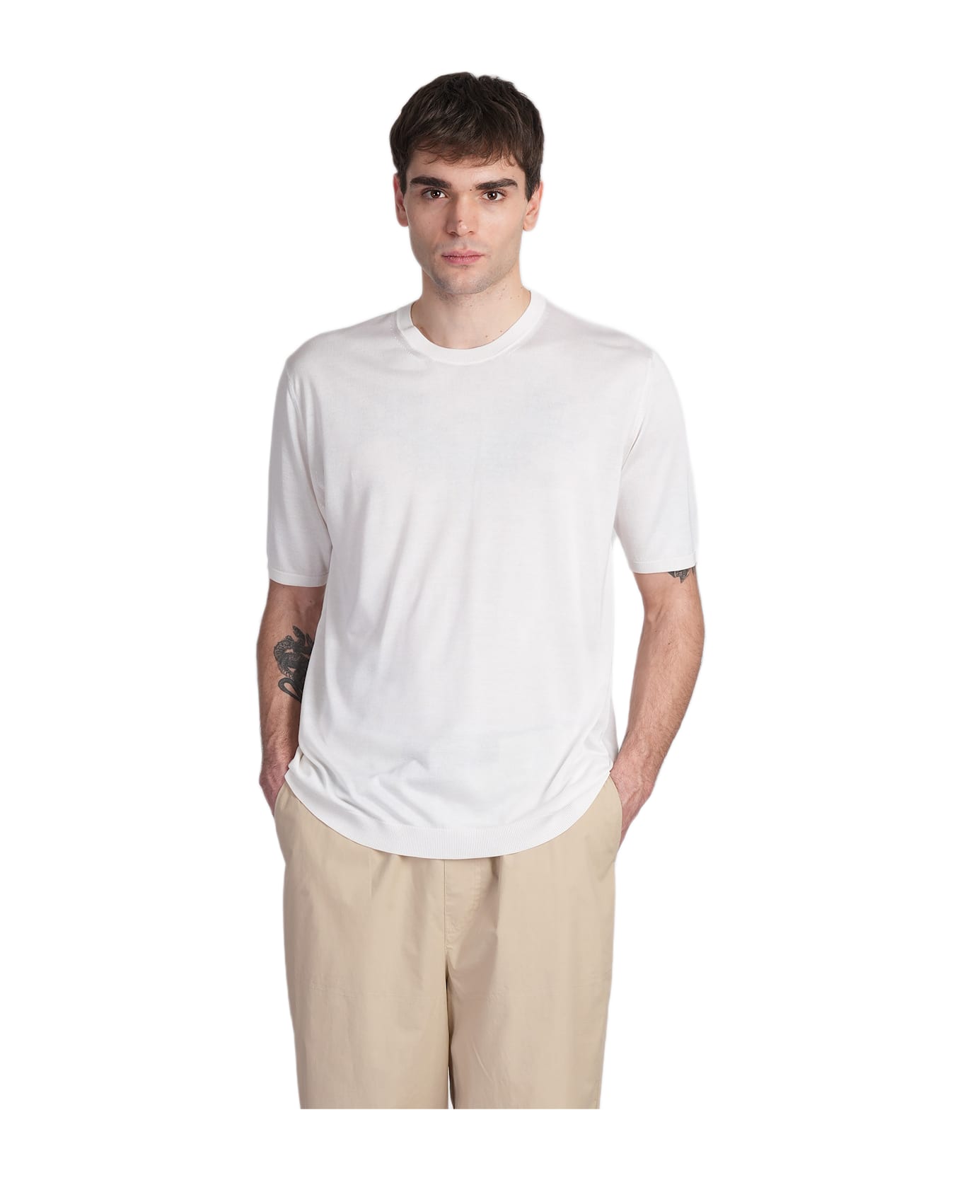 Roberto Collina T-shirt In White Silk - white