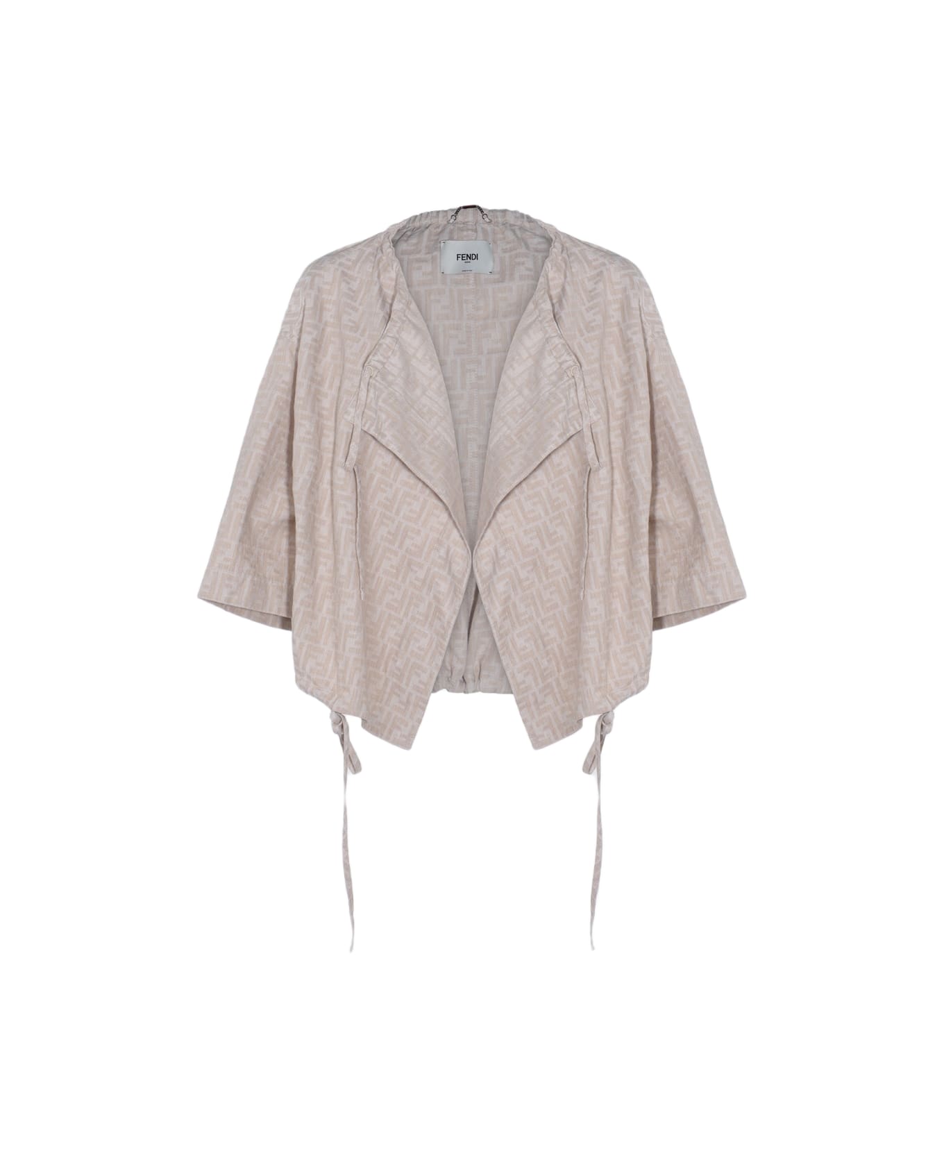 Fendi Beige Cotton Casual Jacket - RAFFIA