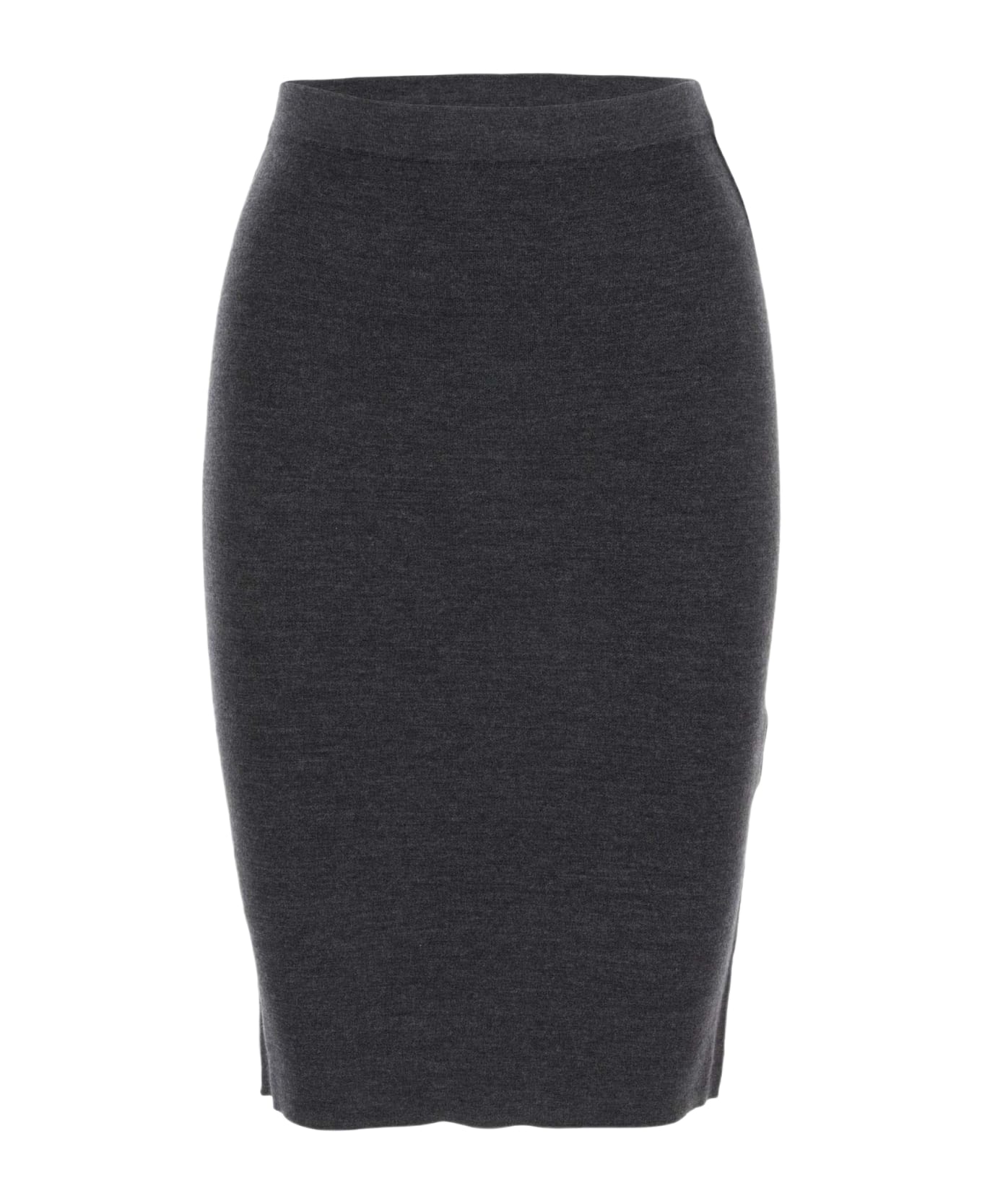 Saint Laurent Cashmere Wool And Silk Pencil Skirt - Grey
