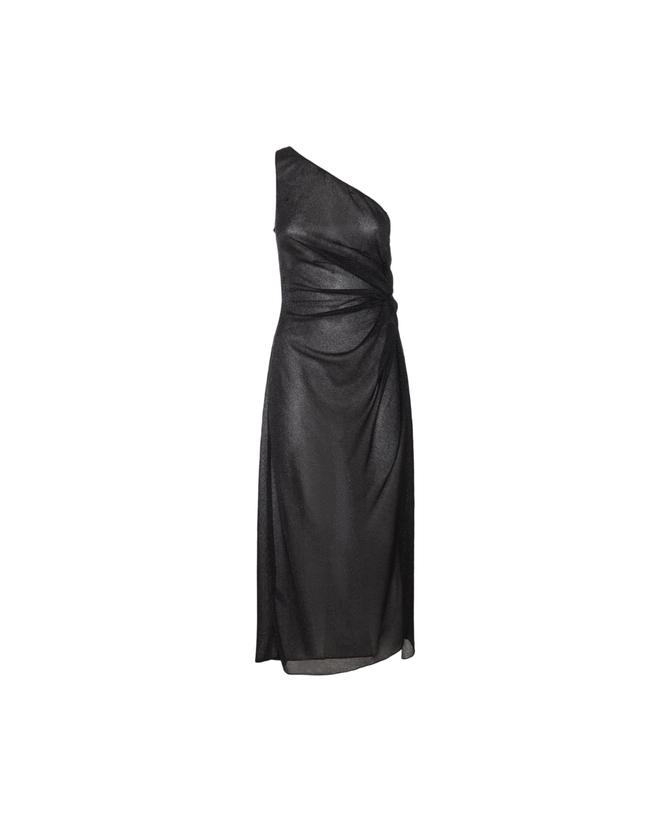 Oseree Black Midi Dress