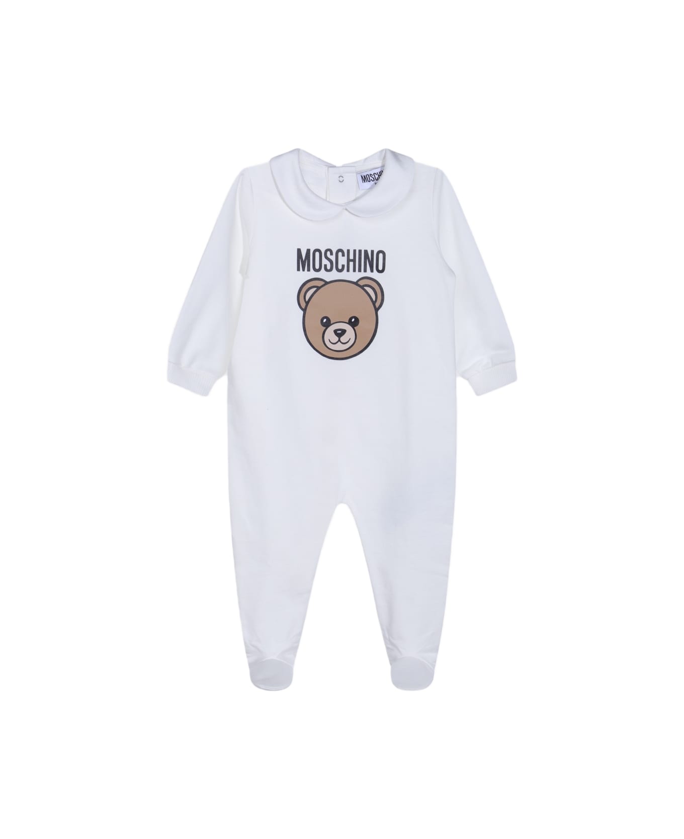 Moschino White Cotton Jumpsuit - Cloud