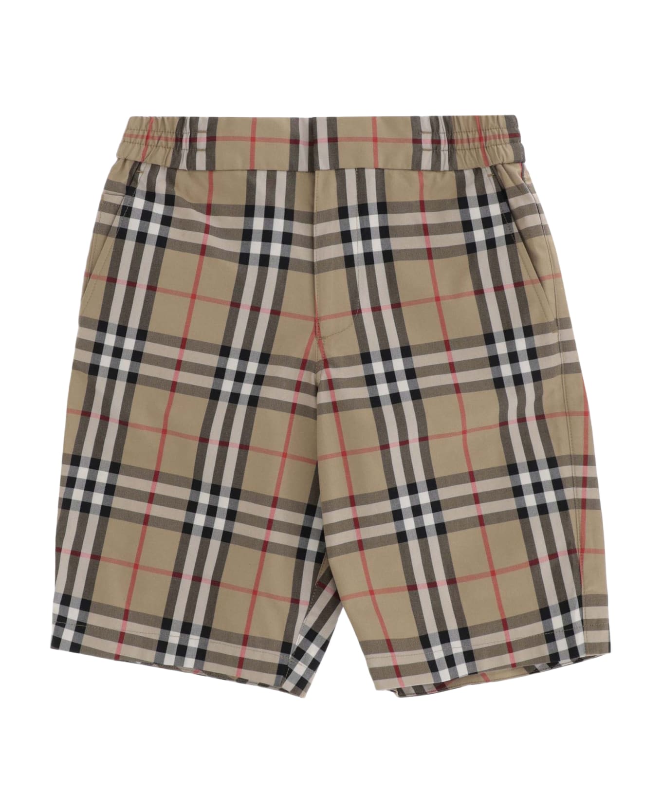 Burberry Cotton Check Bermuda Shorts - Red