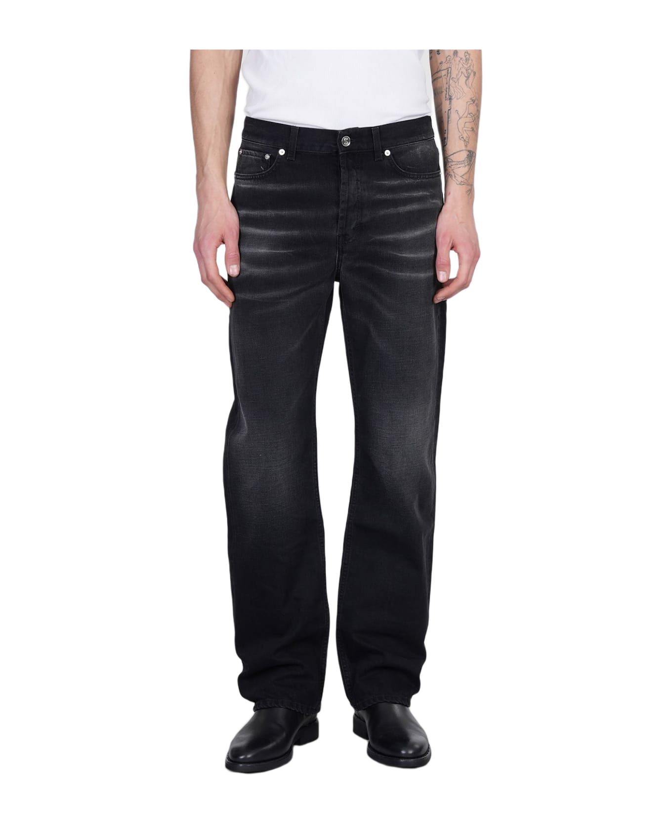 Séfr Jeans In Black Cotton - black