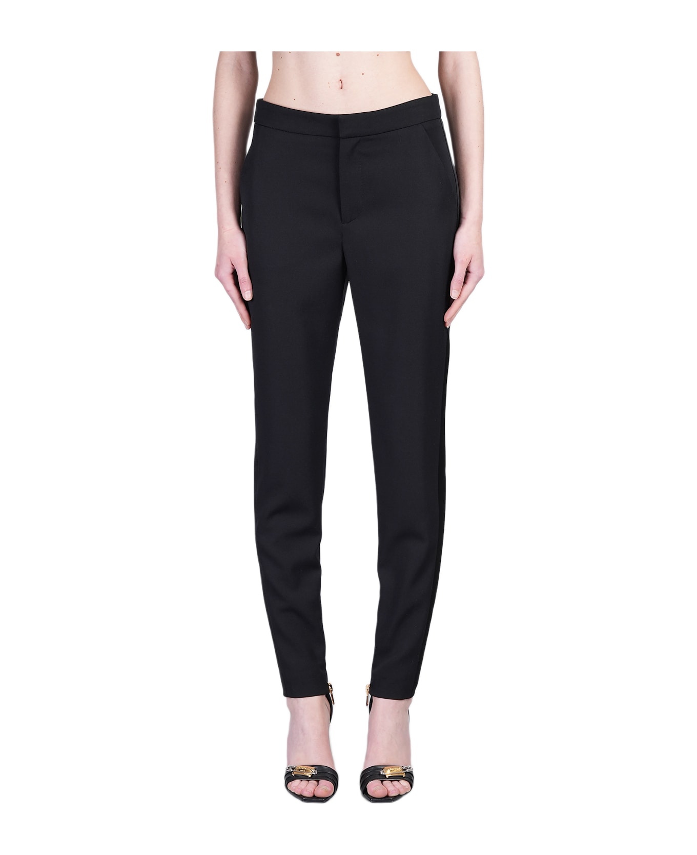 Balmain Pants In Black Wool - black