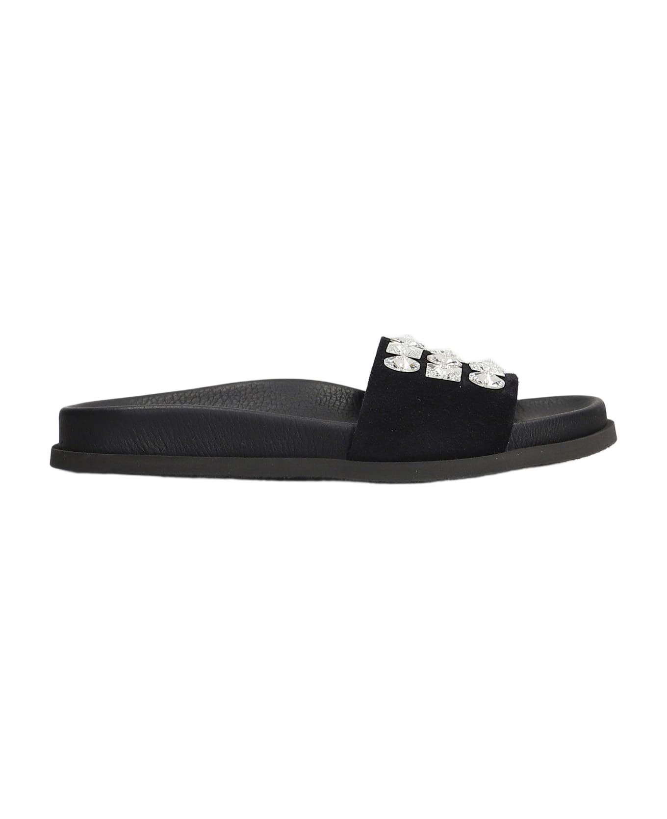 Pedro Garcia Dolomita Flats In Black Suede - black