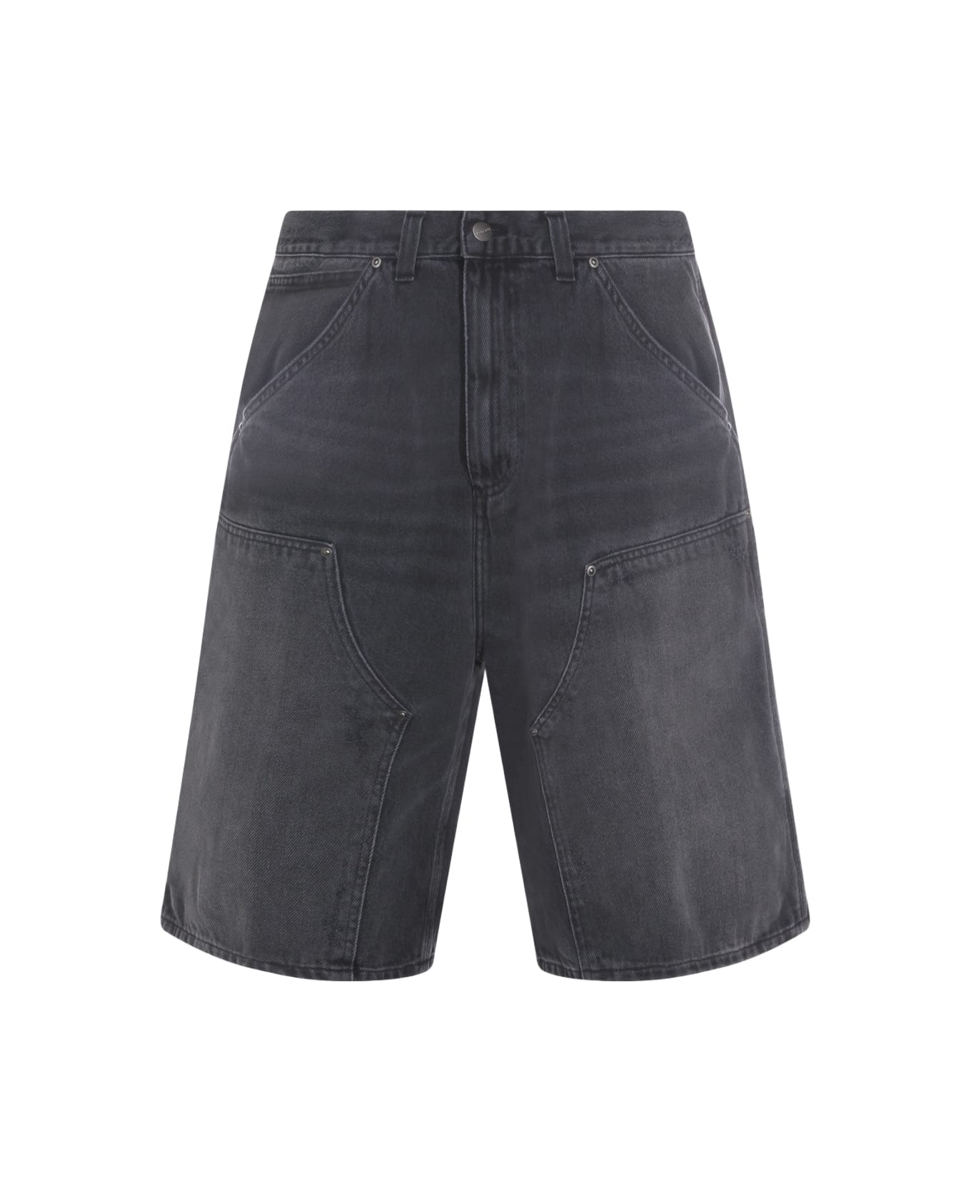 Carhartt Black Cotton Shorts - BLACK GRIND WASH