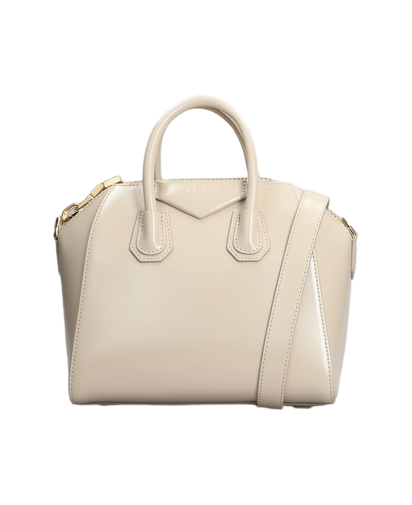 Givenchy Antigona Mini Shoulder Bag In Beige Leather - beige