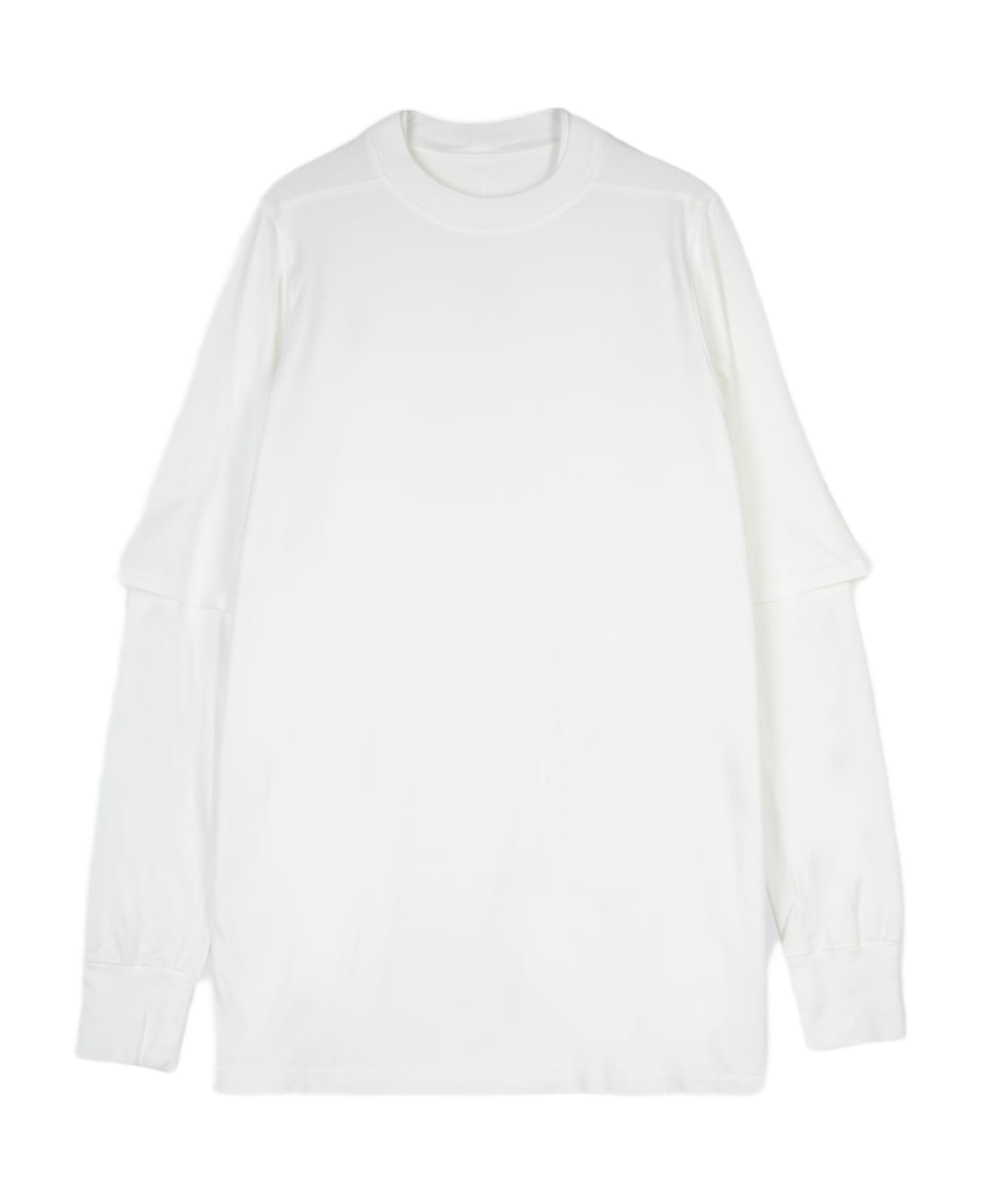 DRKSHDW Hustler T White Cotton Layered T-shirt With Long Sleeves - Hustler T - Latte シャツ