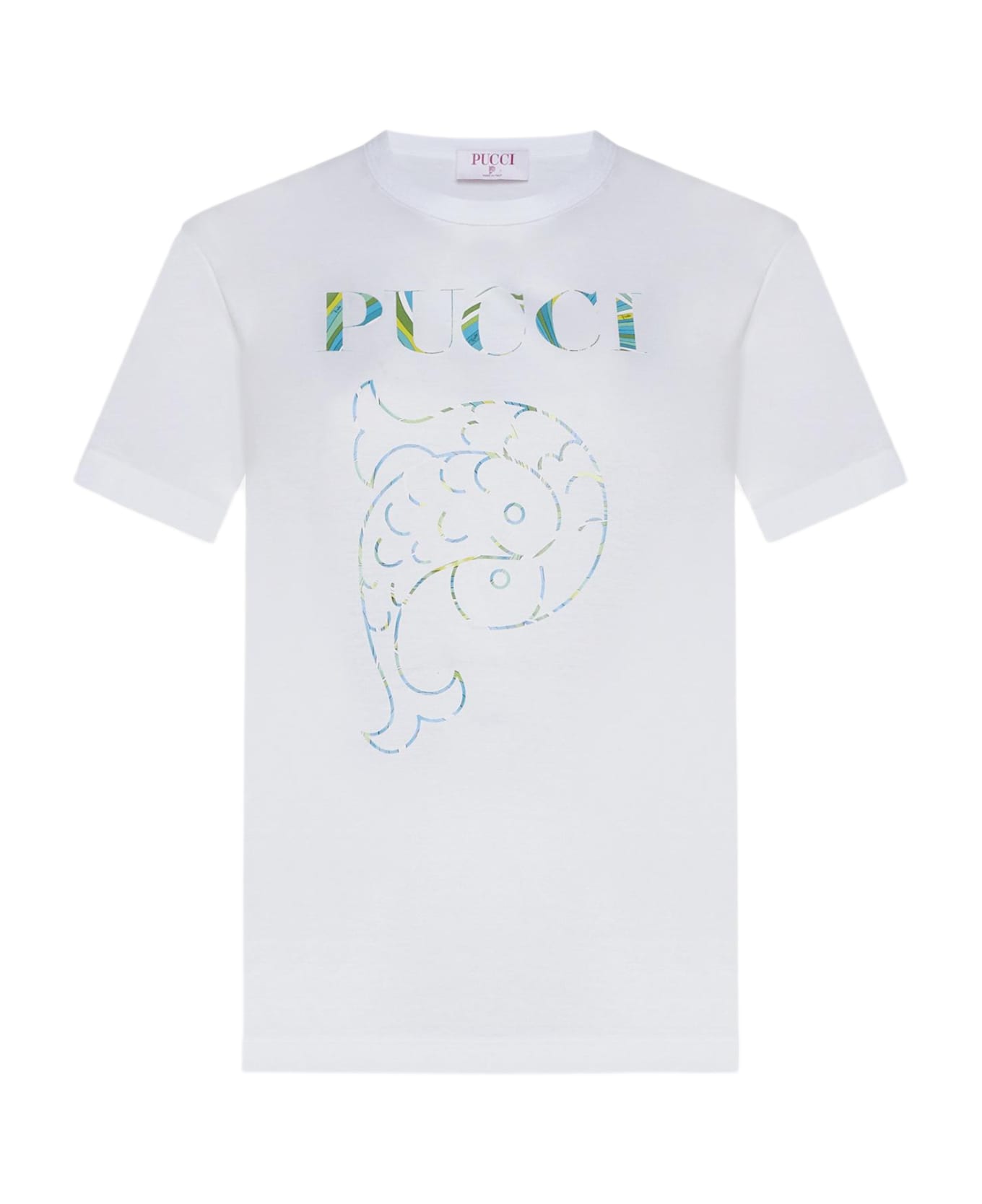 Pucci Logo Cotton T-shirt - WHITE Tシャツ
