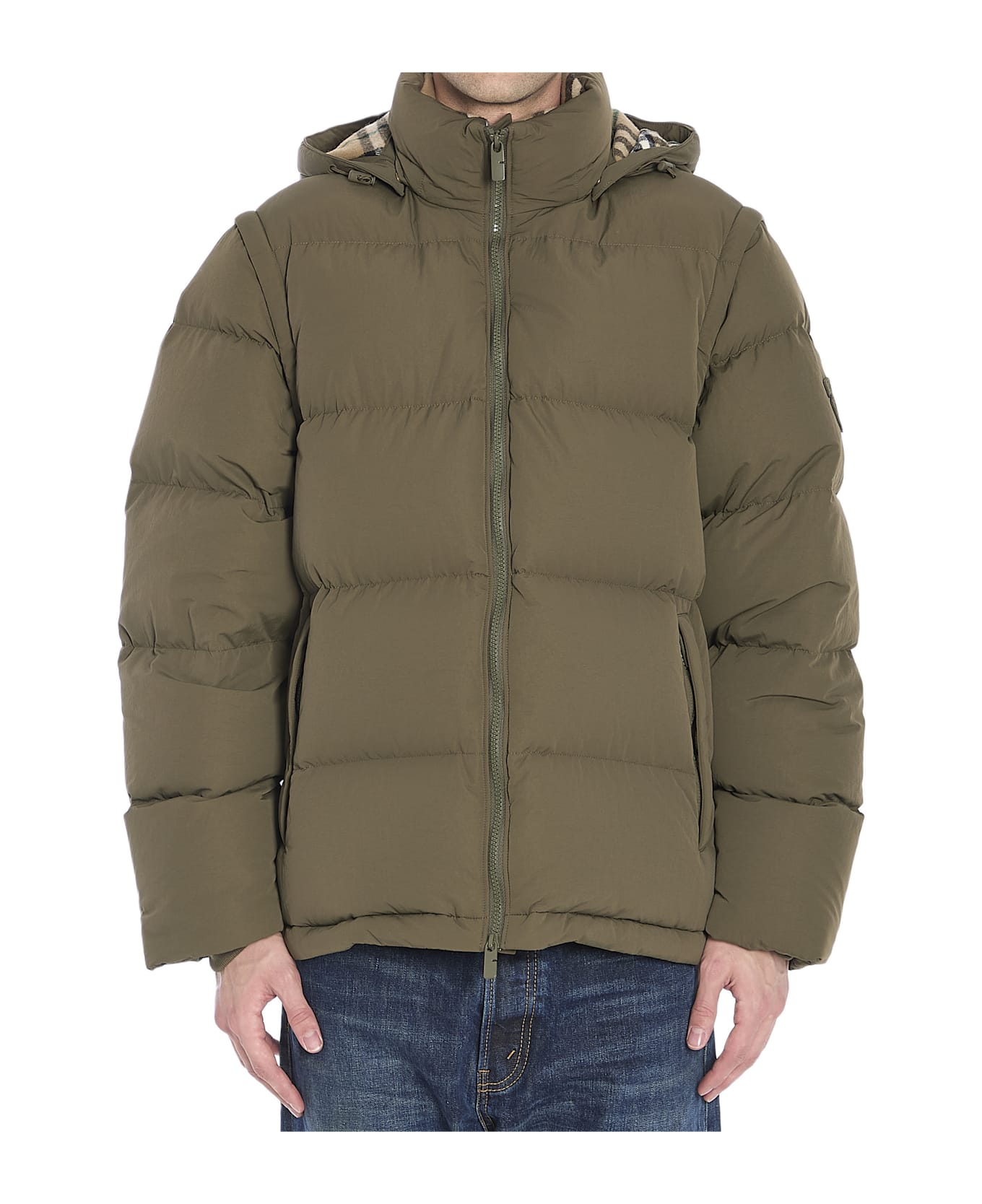 Burberry Puffer Jacket In Nylon - GREEN